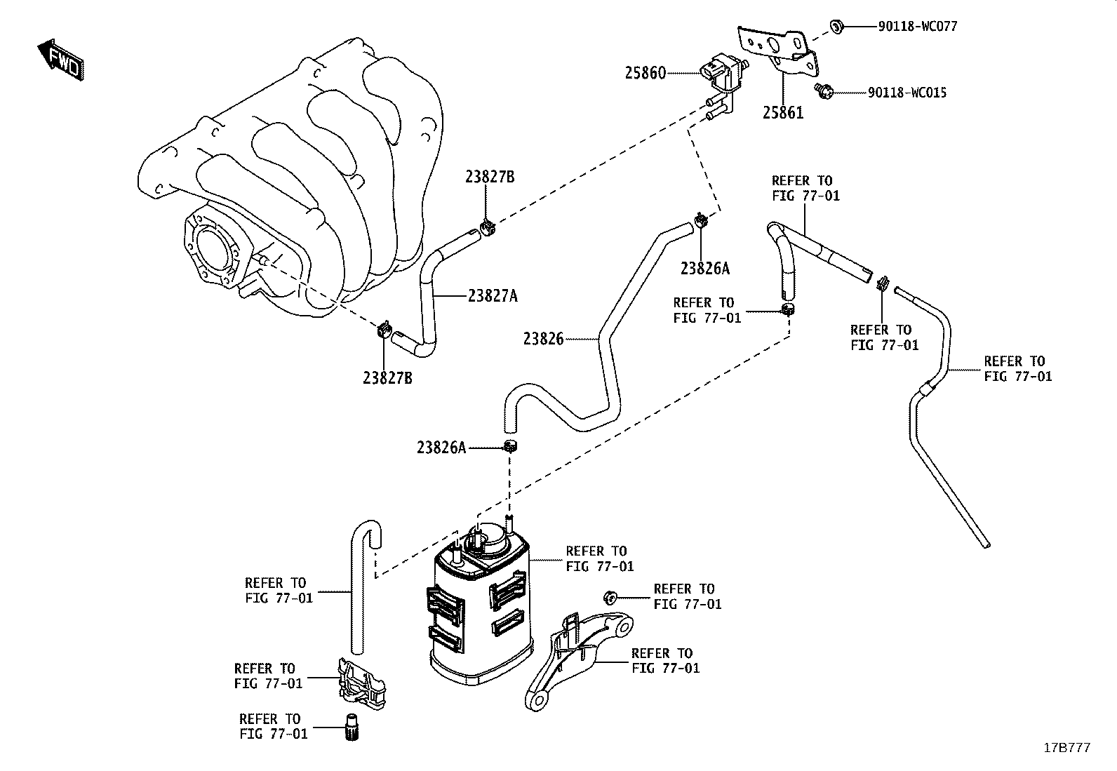 23826-WC009 HOSE, FUEL VAPOR FEED, NO.1 product image