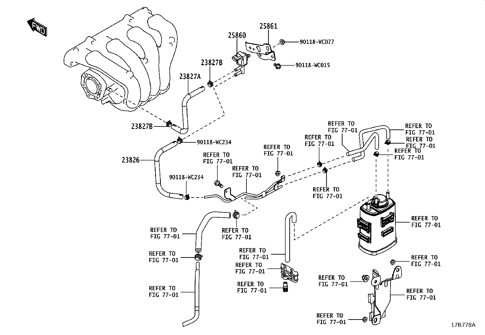 23826-WC009 HOSE, FUEL VAPOR FEED, NO.1 product image