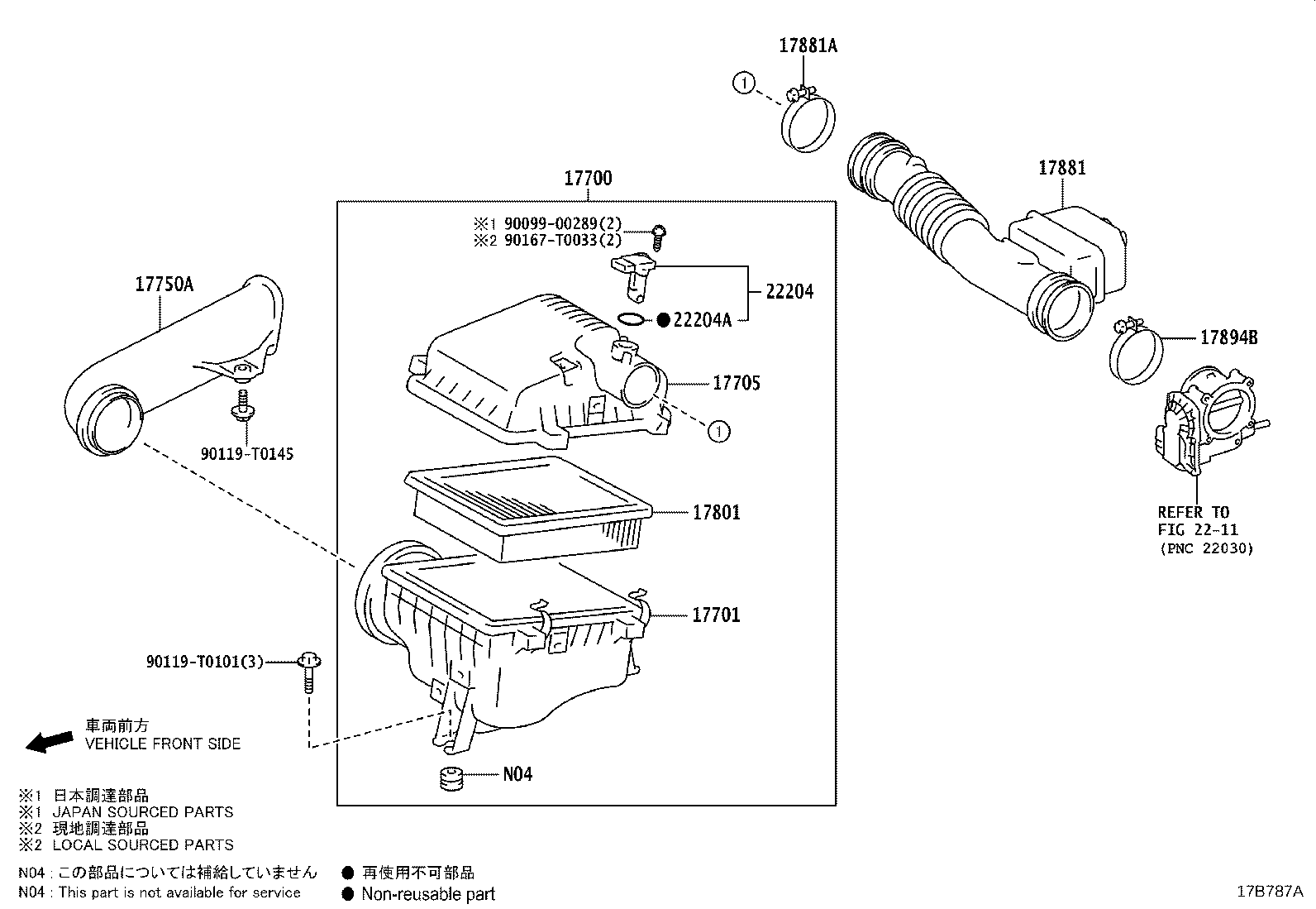 Toyota 17701-0C160 CASE SUB-ASSY, AIR CLEANER