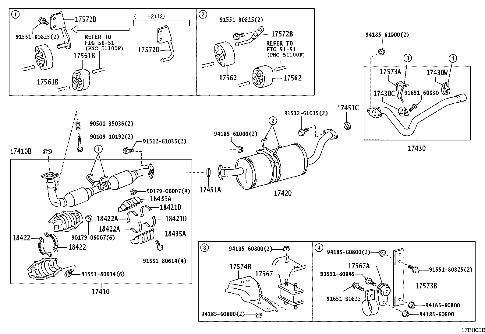 17410-11B80 PIPE ASSY, EXHAUST, FRONT product image
