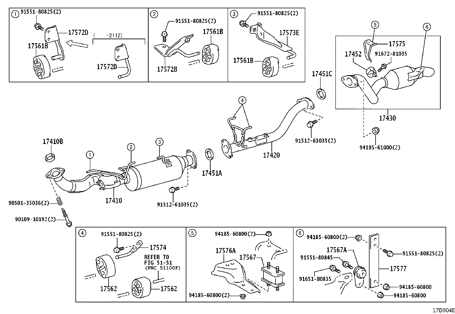 17573-11080 BRACKET, EXHAUST PIPE SUPPORT, NO.3 product image