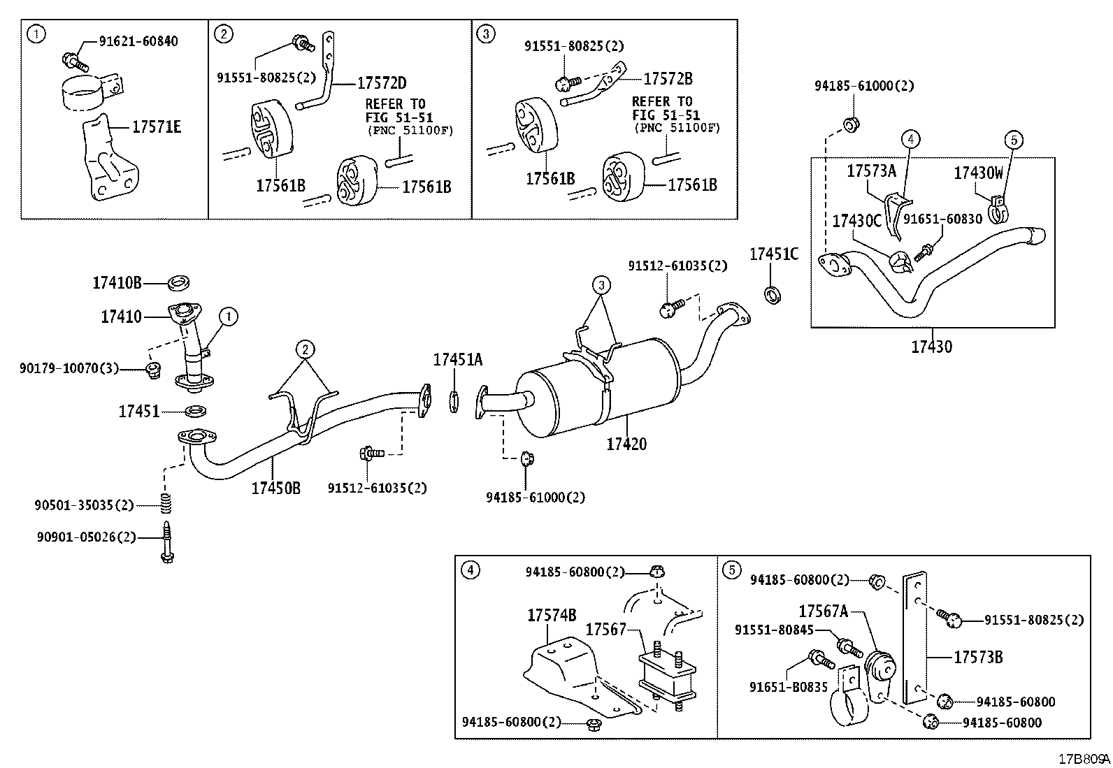 17573-11080 BRACKET, EXHAUST PIPE SUPPORT, NO.3 product image