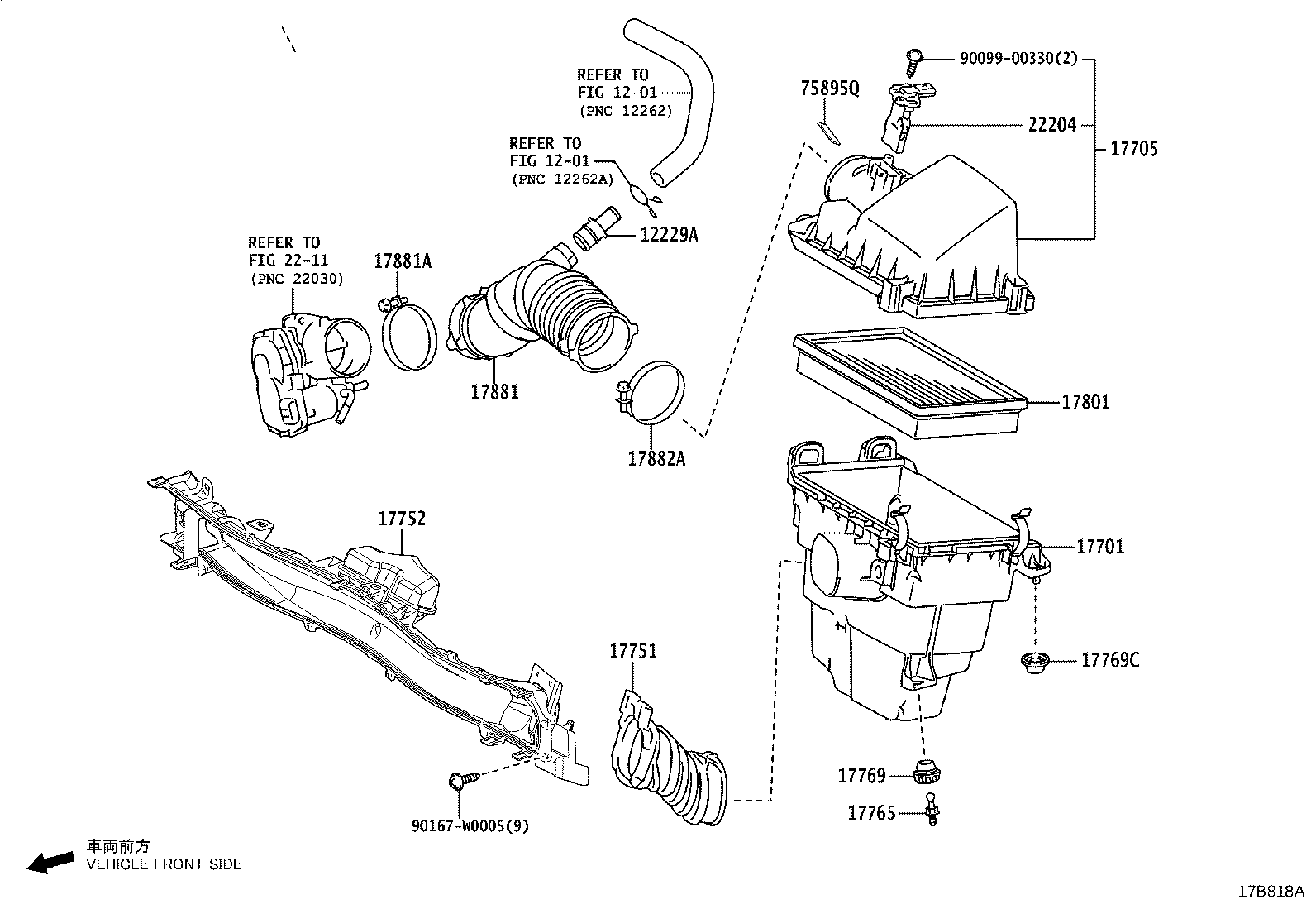 17701-15310 CASE SUB-ASSY, AIR CLEANER product image