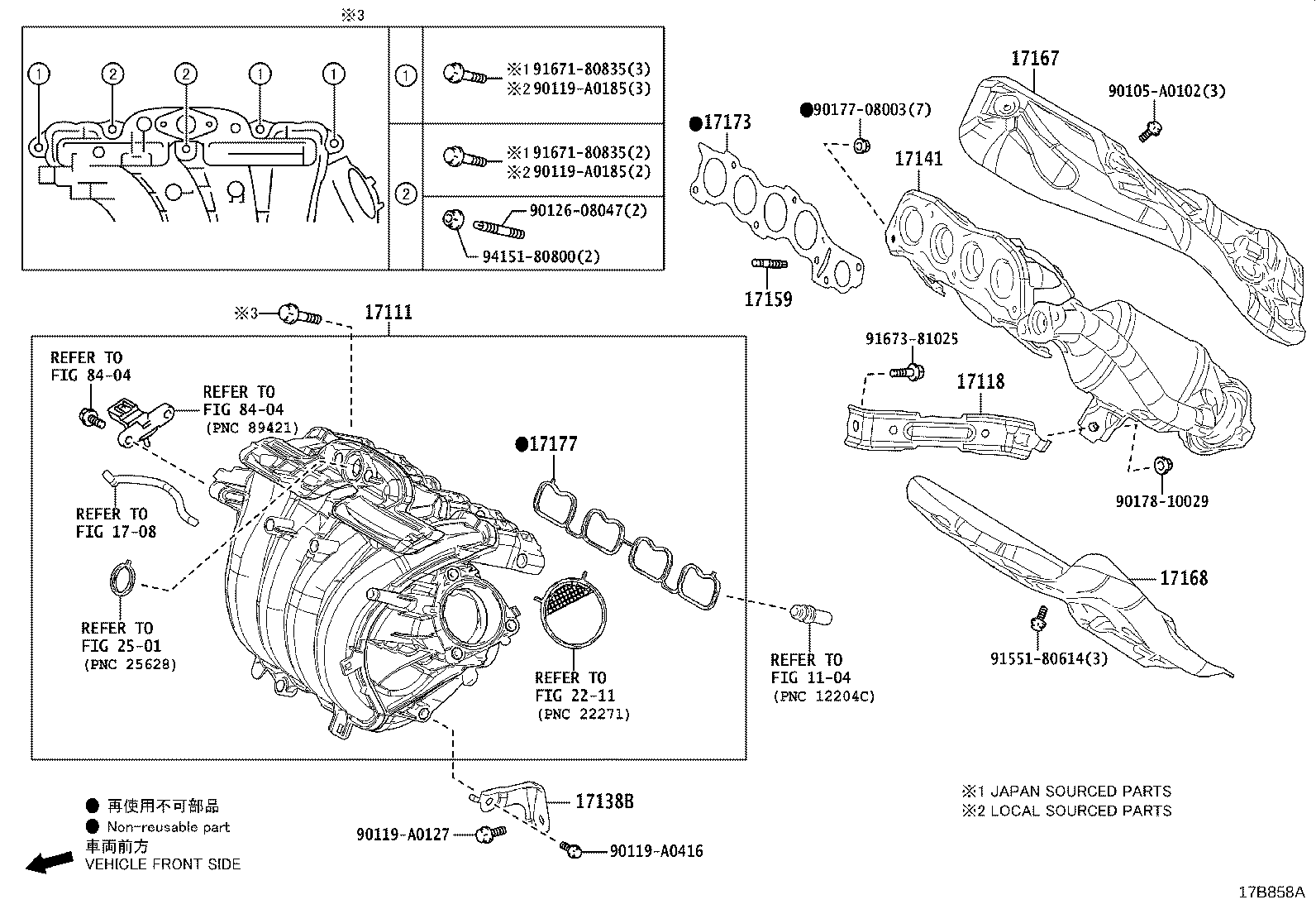 Toyota 17141-F2280 MANIFOLD, EXHAUST