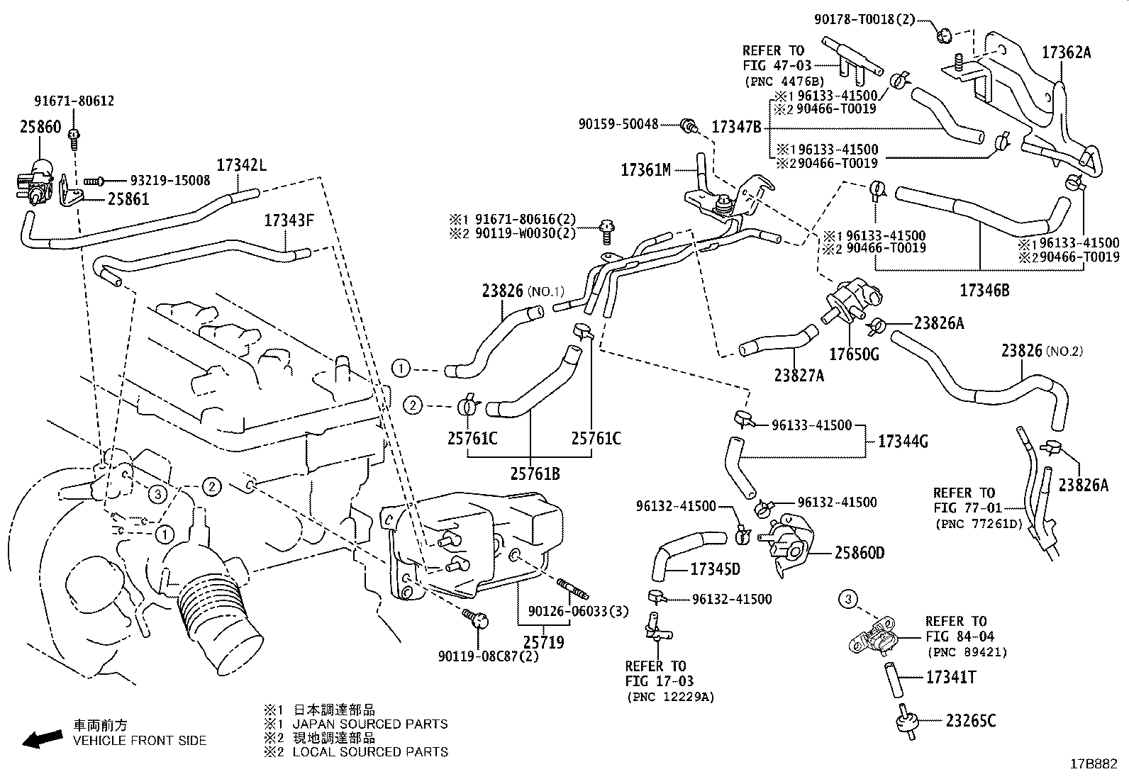 23826-0T520 HOSE, FUEL VAPOR FEED, NO.1 product image