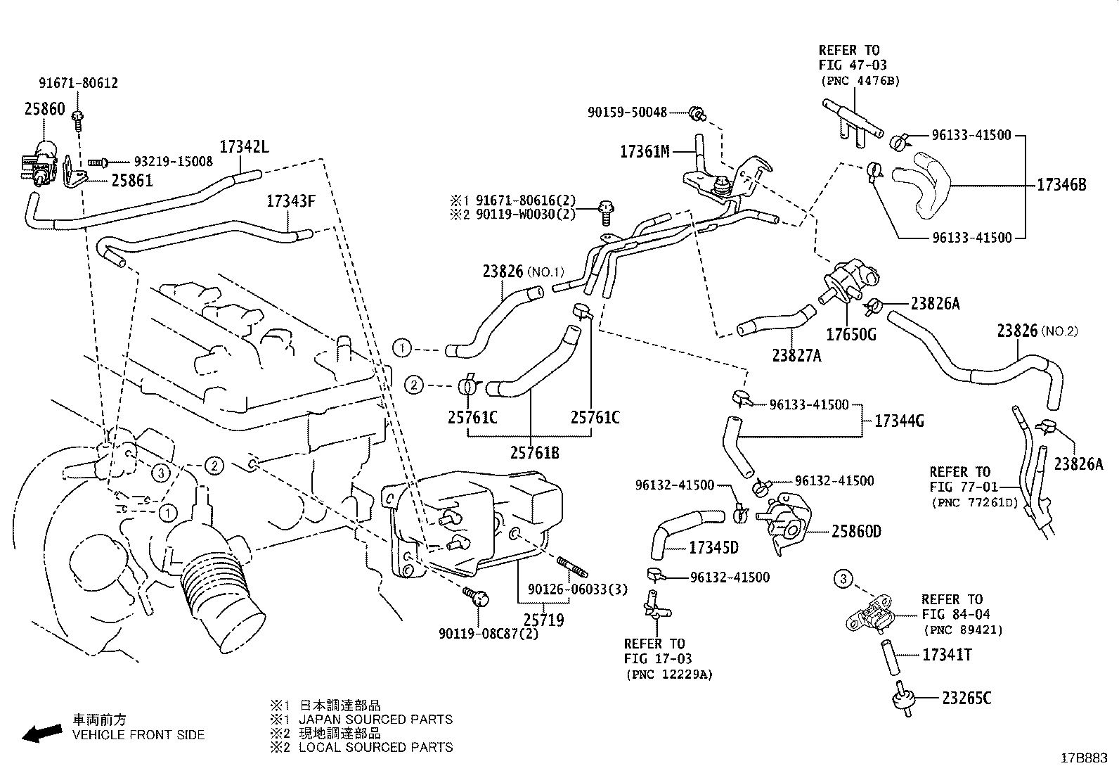 23826-0T520 HOSE, FUEL VAPOR FEED, NO.1 product image