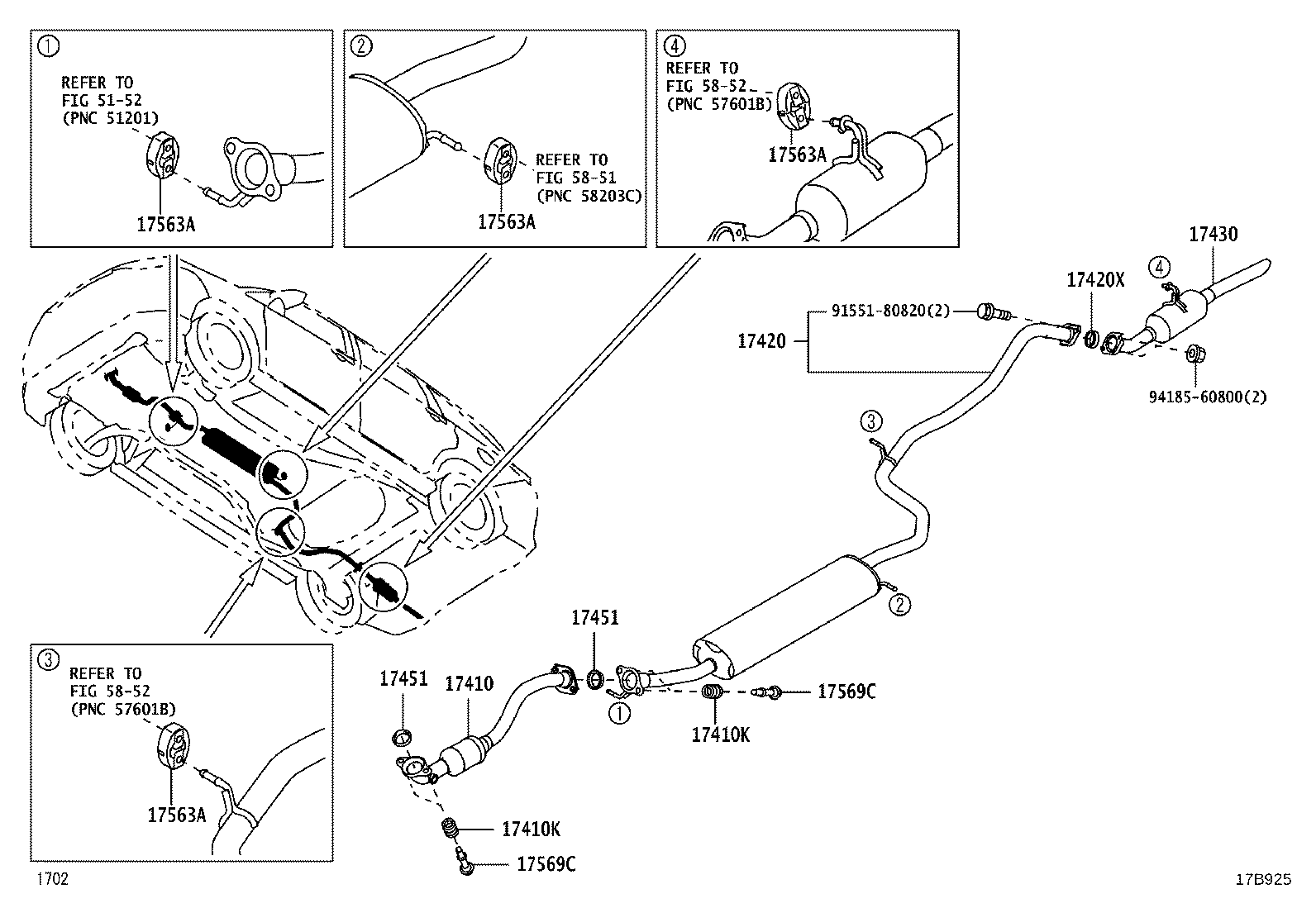17420-BZ030 PIPE ASSY, EXHAUST, CENTER product image