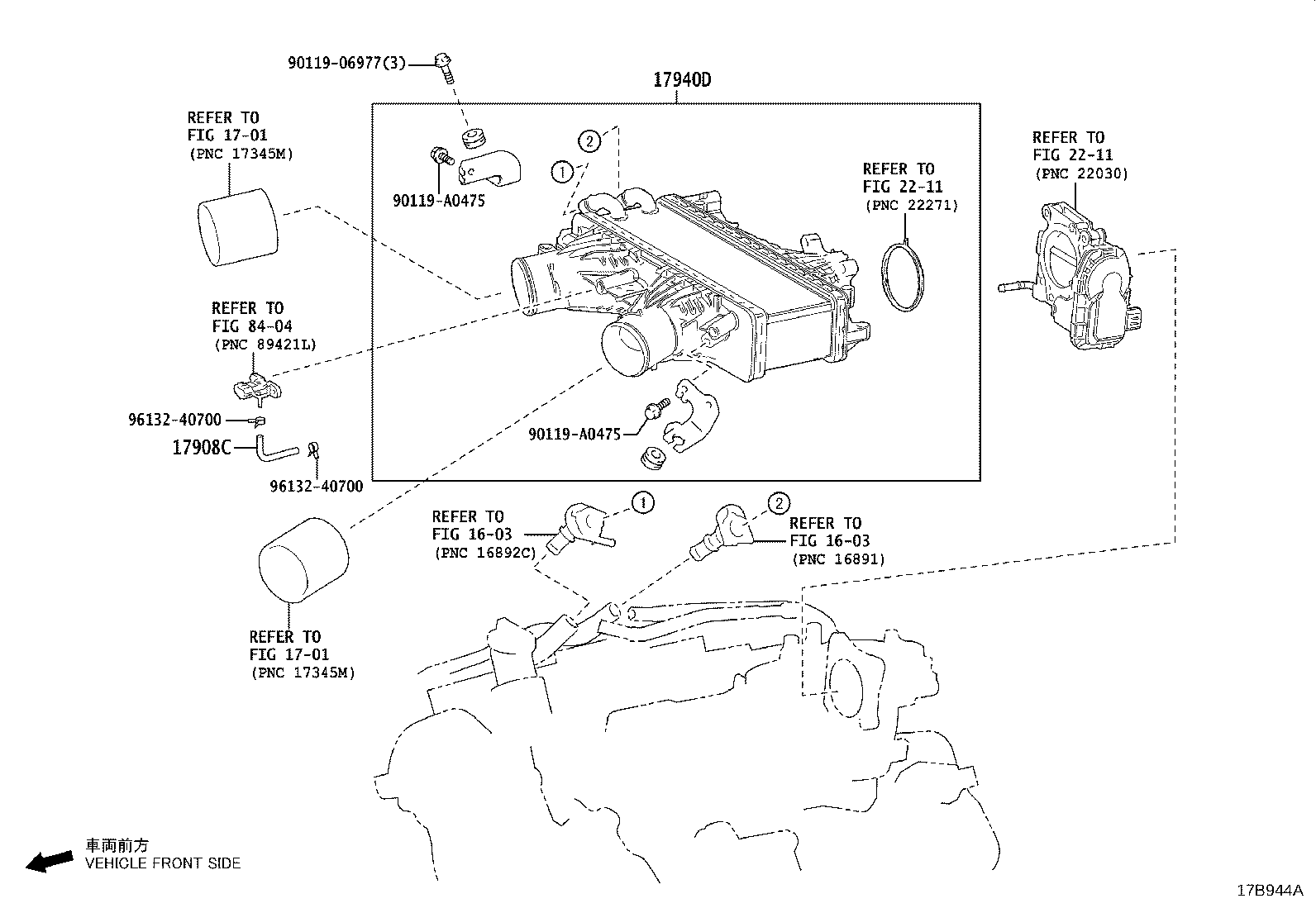 Toyota 17800-F4010 CLEANER ASSY, AIR W/ELEMENT, LH