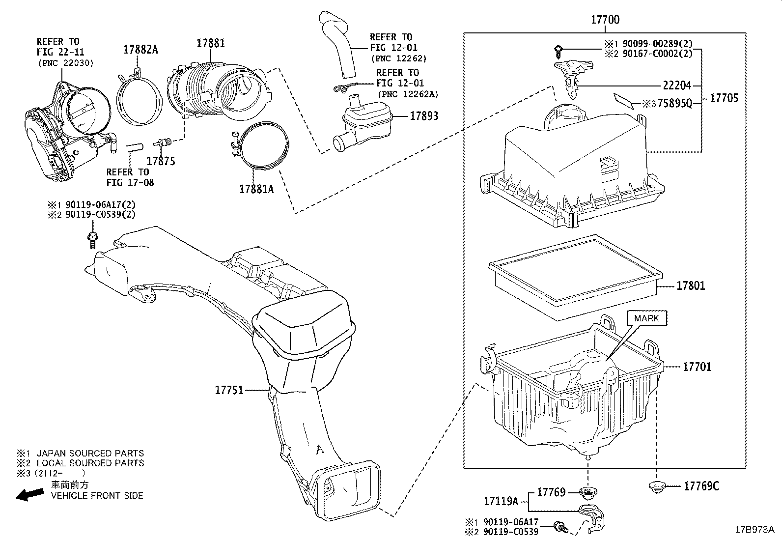 17751-F0140 INLET ASSY, AIR CLEANER product image