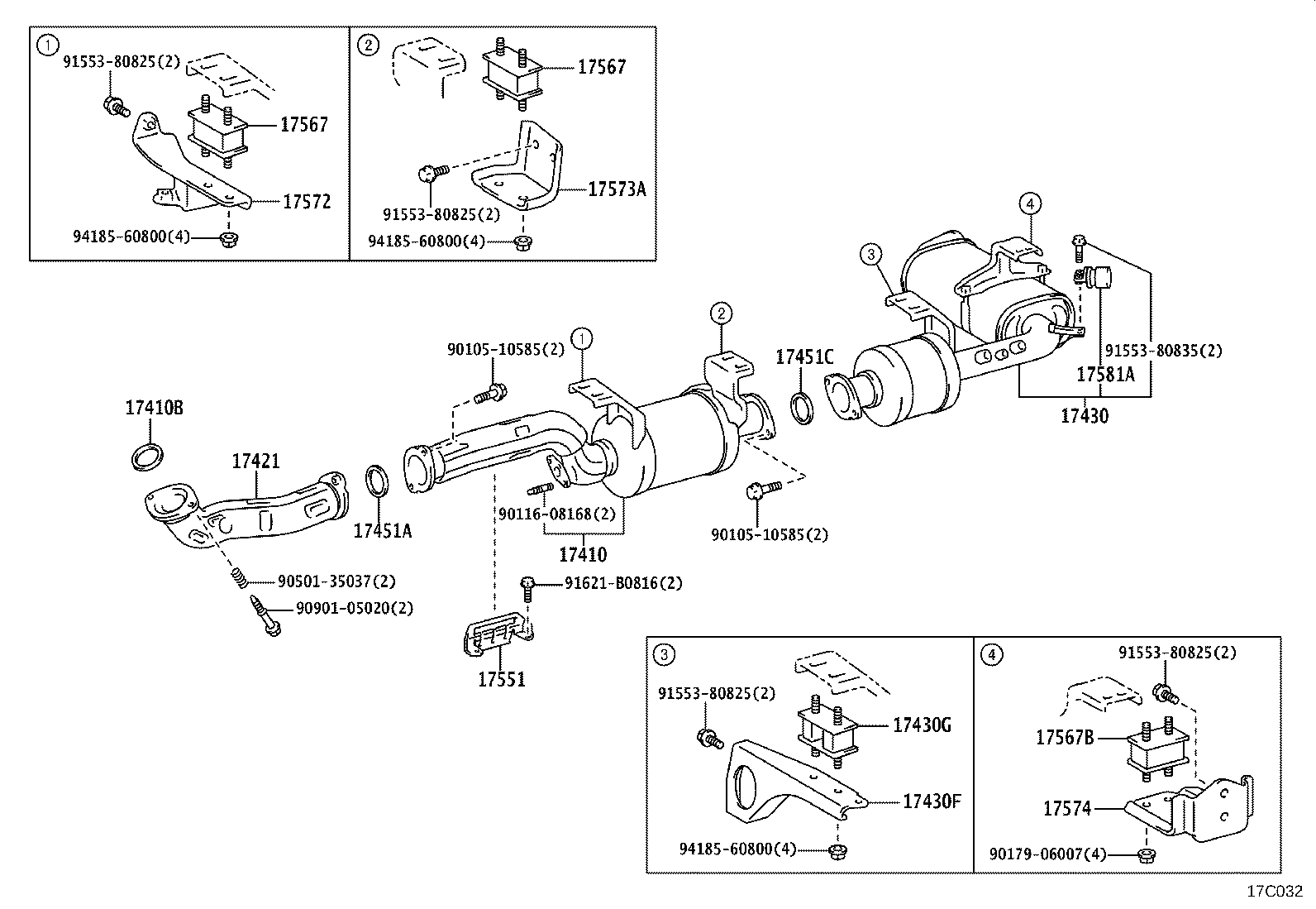 17553-V4010 INSULATOR, EXHAUST PIPE HEAT, NO.5 product image