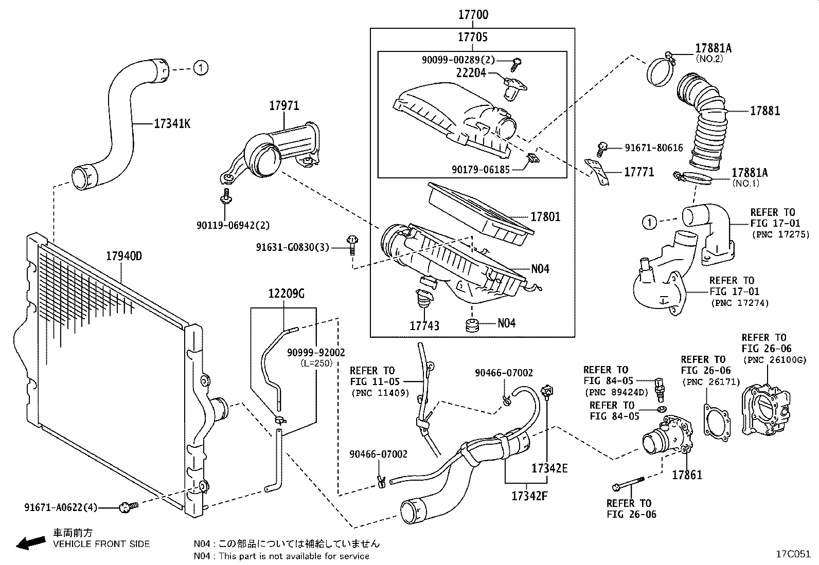 17341-11510 HOSE, AIR, NO.1(FOR INTERCOOLER) product image