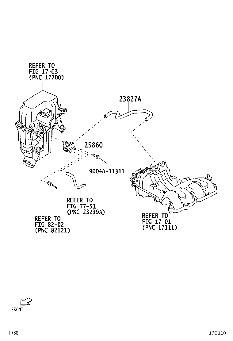 23827-BZ120 HOSE, FUEL VAPOR FEED, NO.2 product image