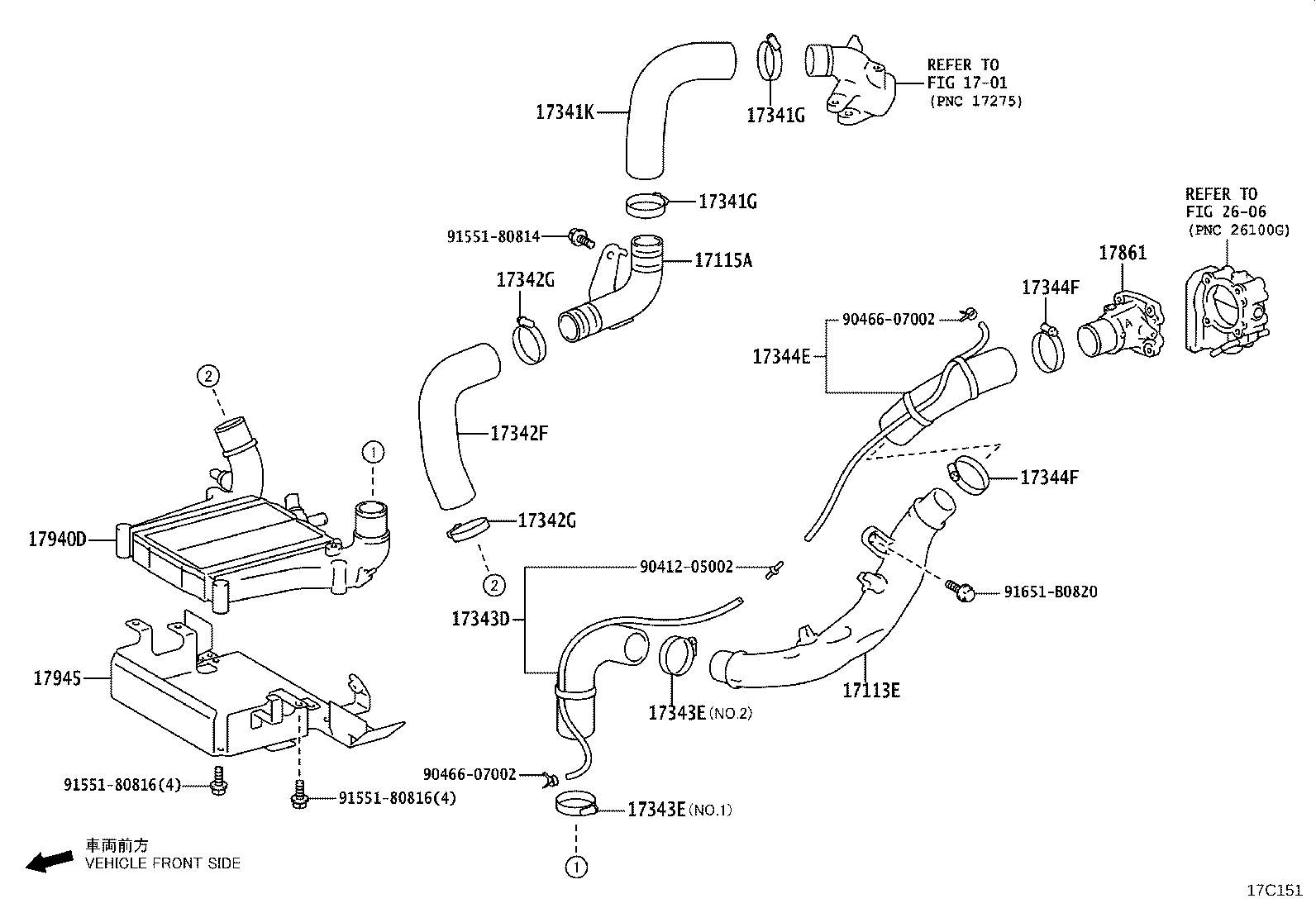 17341-11530 HOSE, AIR, NO.1(FOR INTERCOOLER) product image
