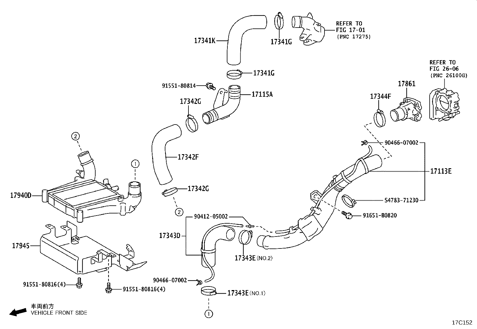 17341-11530 HOSE, AIR, NO.1(FOR INTERCOOLER) product image