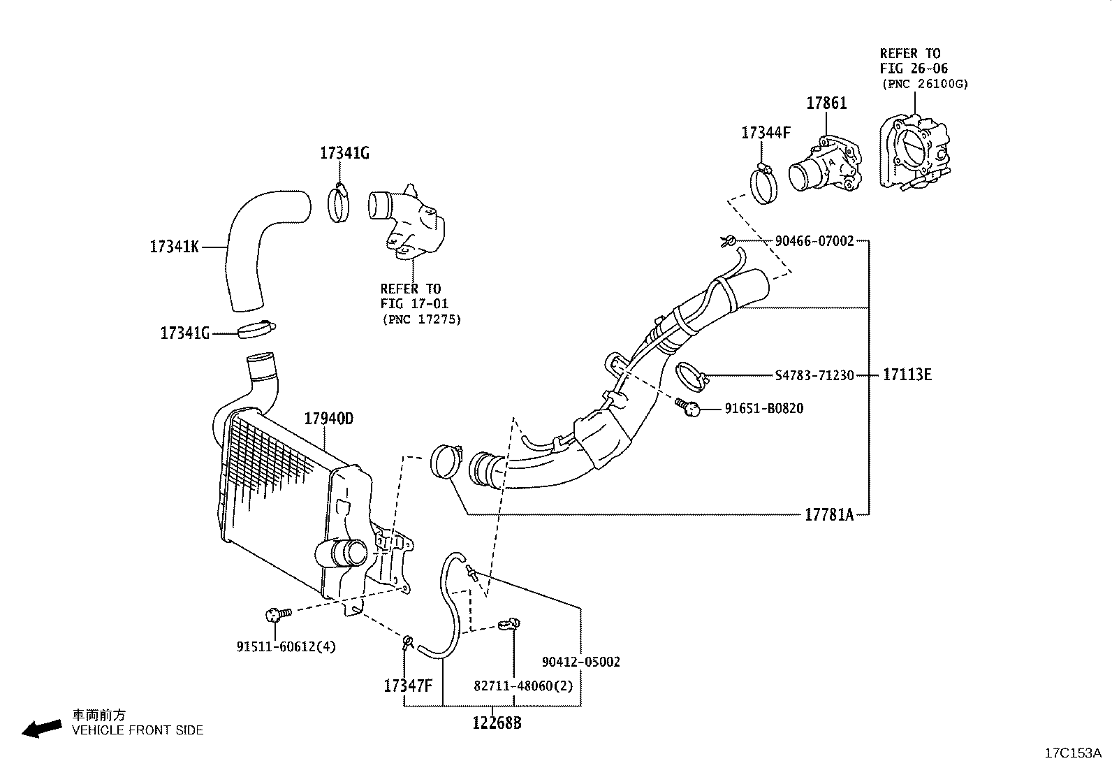 17341-11530 HOSE, AIR, NO.1(FOR INTERCOOLER) product image
