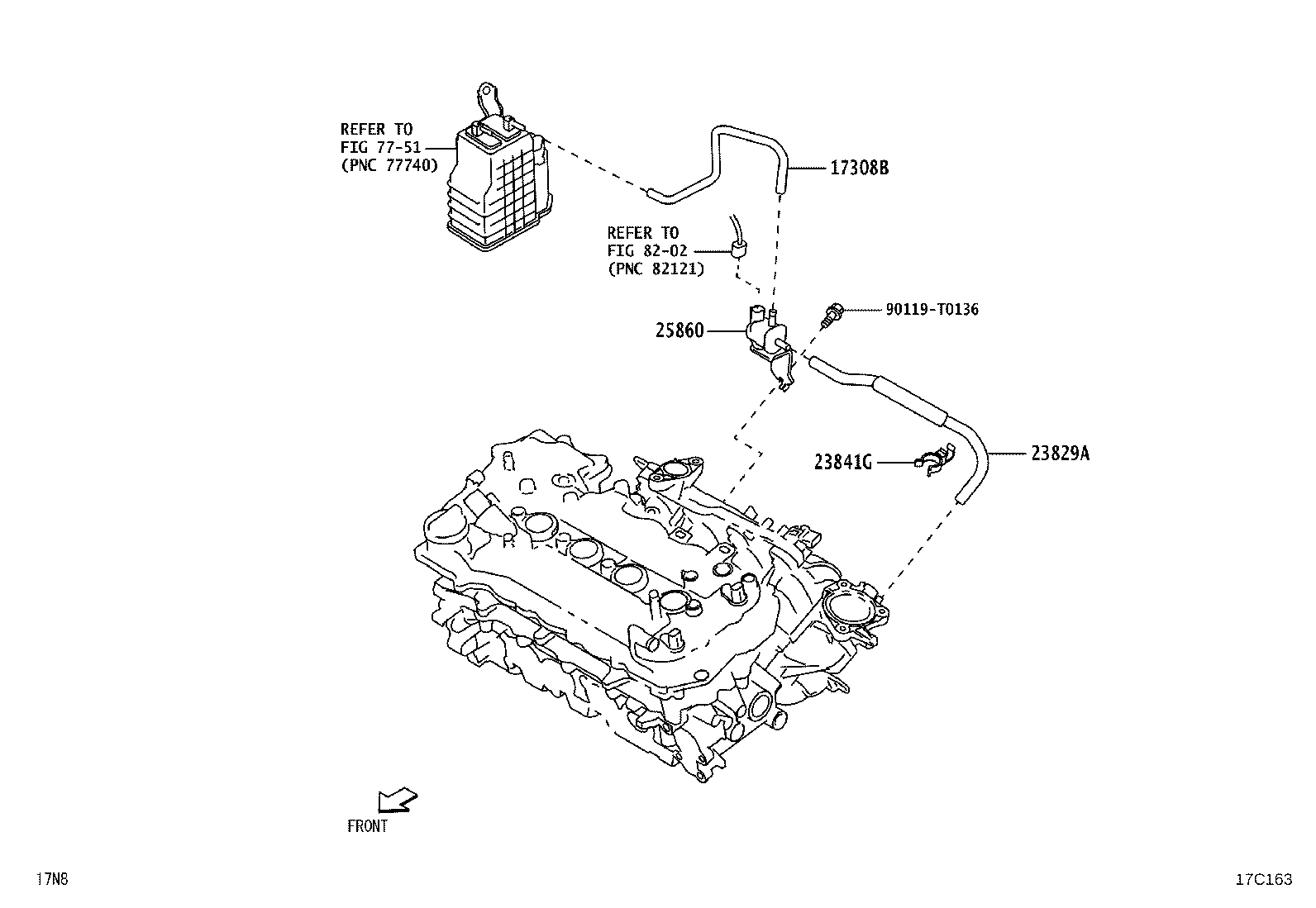 77754-BZ460 HOSE SUB-ASSY, VACUUM product image
