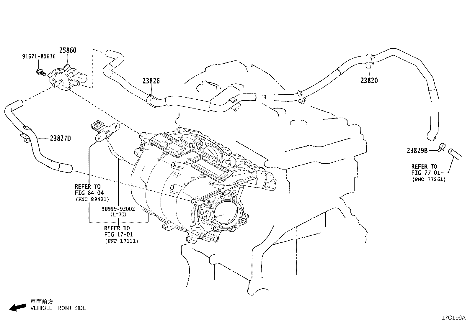 Toyota 23820-25280 HOSE ASSY, FUEL VAPOR FEED
