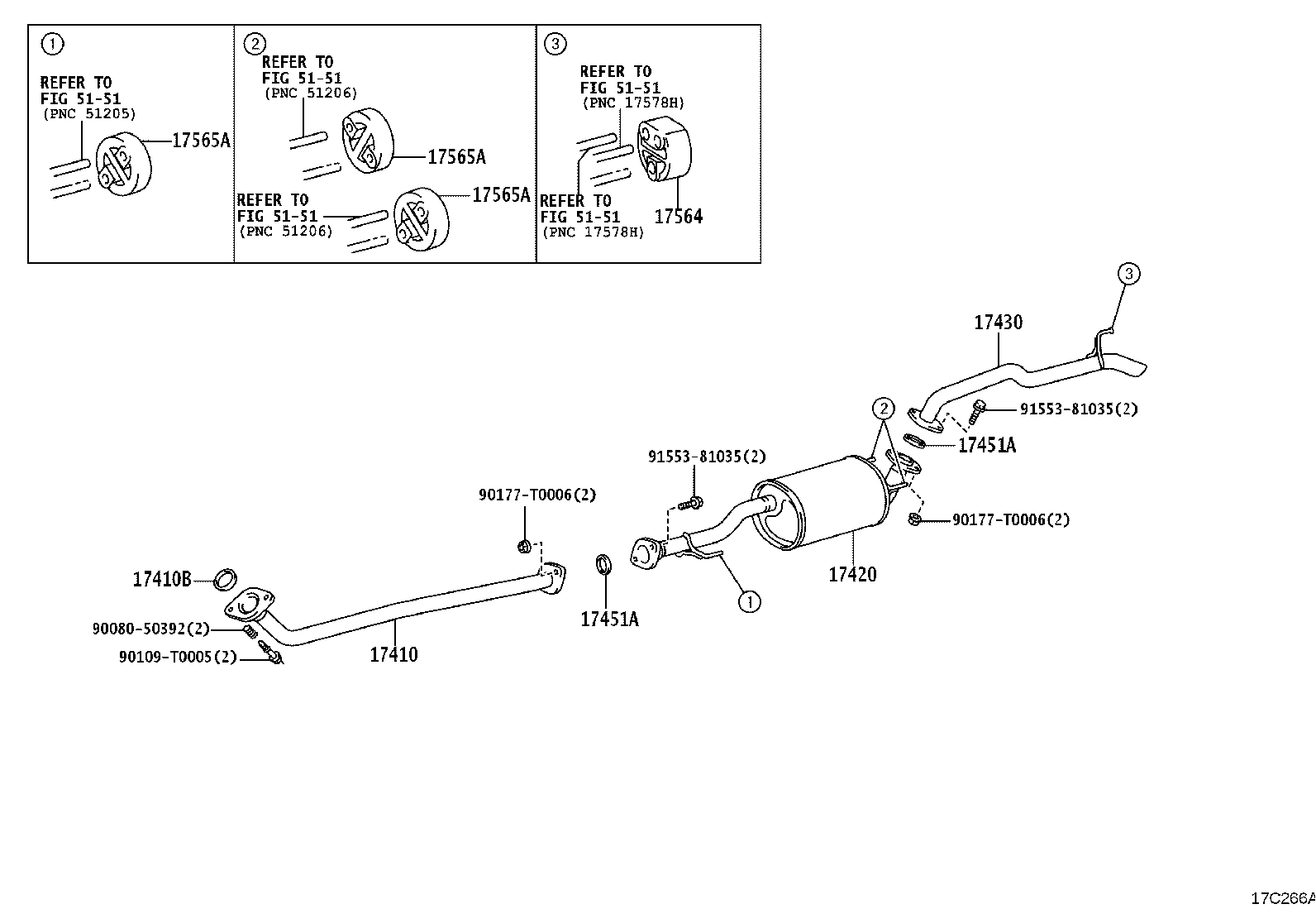 17401-0C701 PIPE ASSY, EXHAUST, FRONT product image