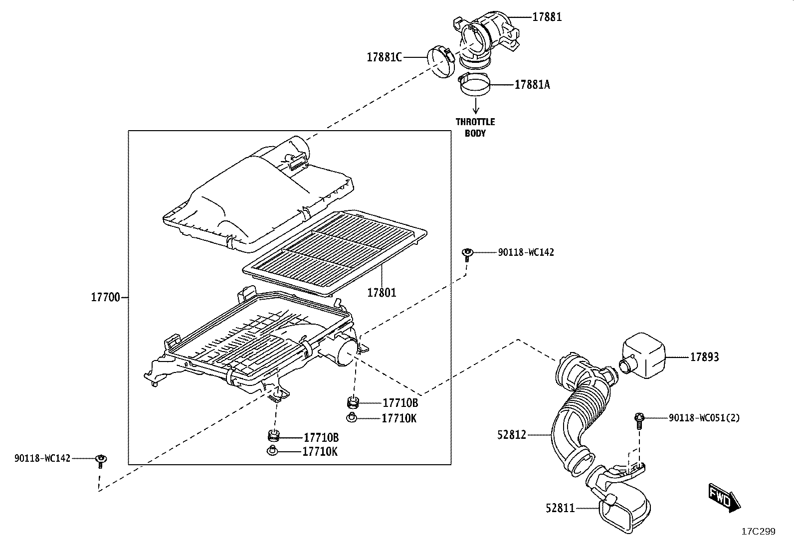 17893-WC001 RESONATOR, INTAKE AIR product image