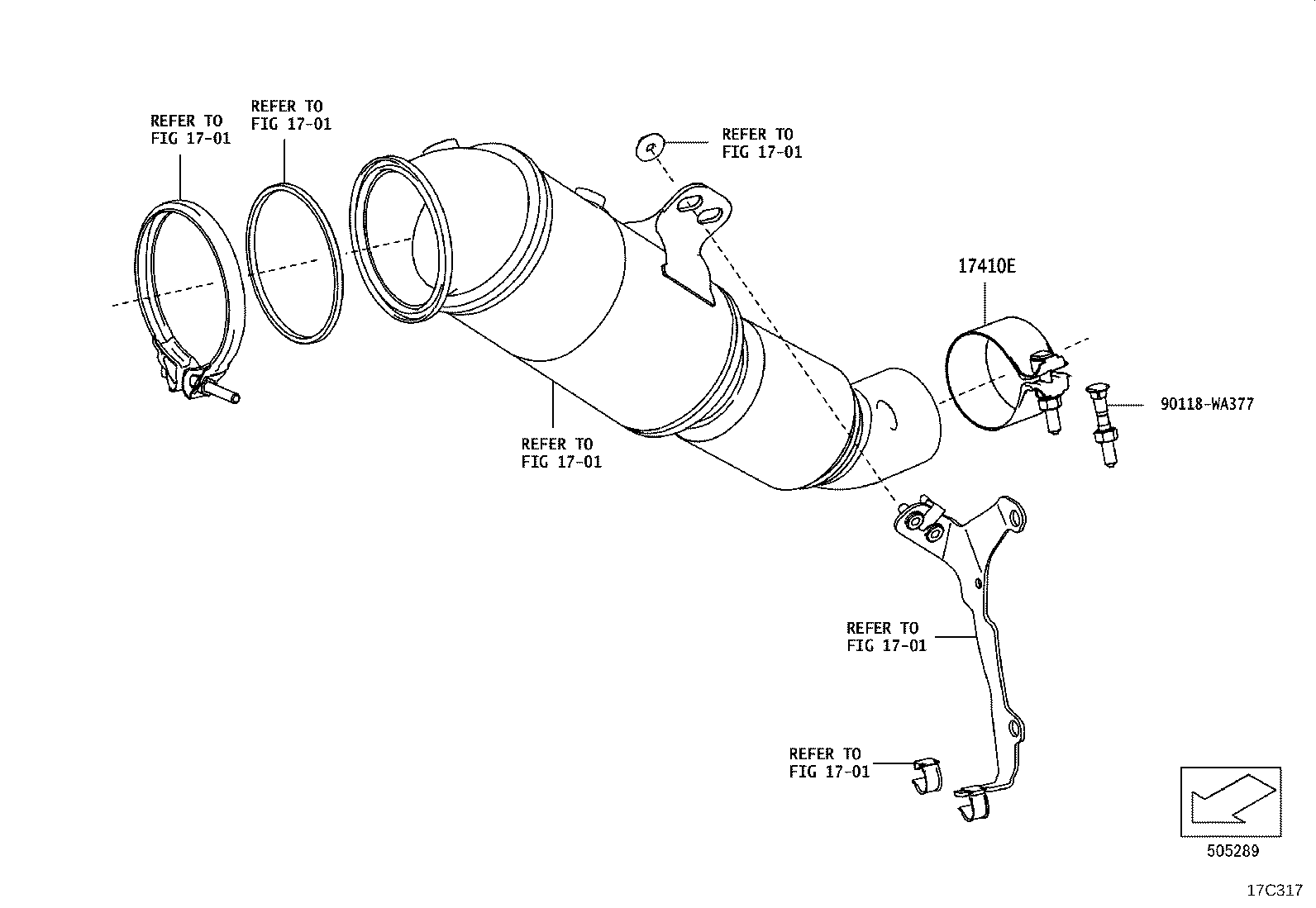 17565-WAA05 SUPPORT, EXHAUST PIPE, NO.1 product image