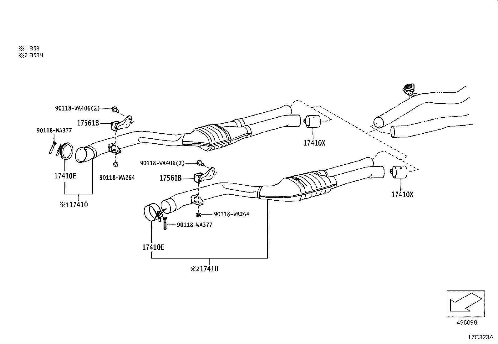 17565-WAA05 SUPPORT, EXHAUST PIPE, NO.1 product image