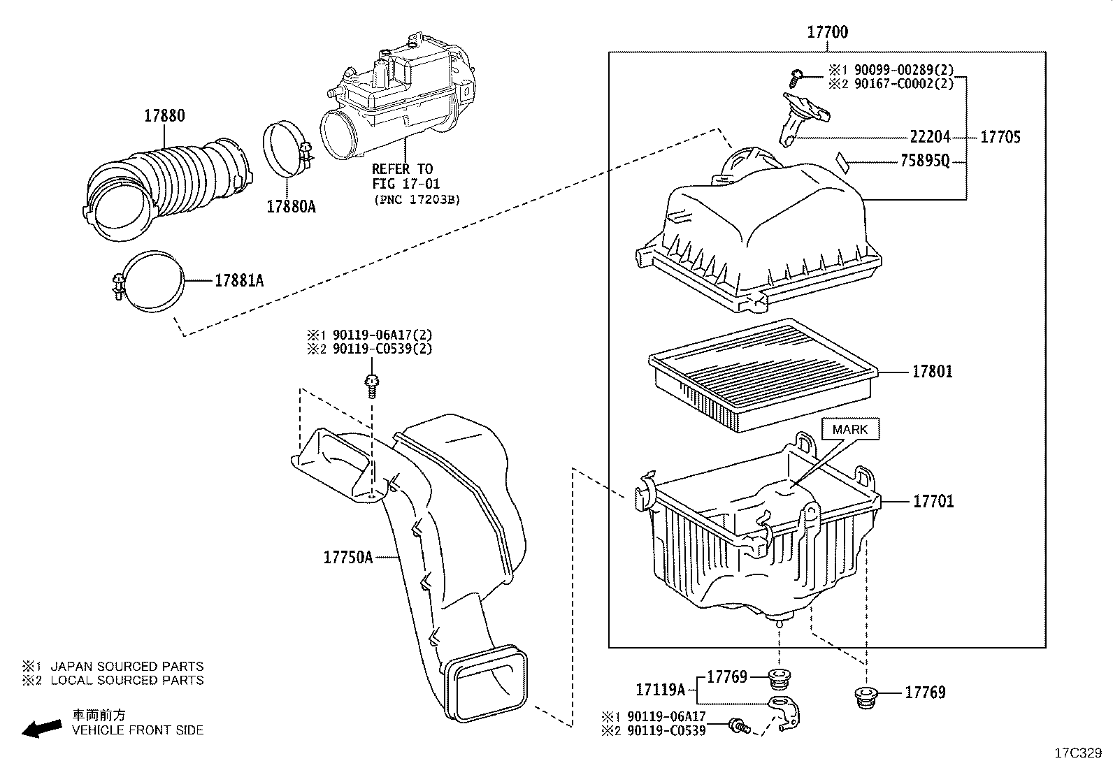 17705-F0280 CAP SUB-ASSY, AIR CLEANER product image