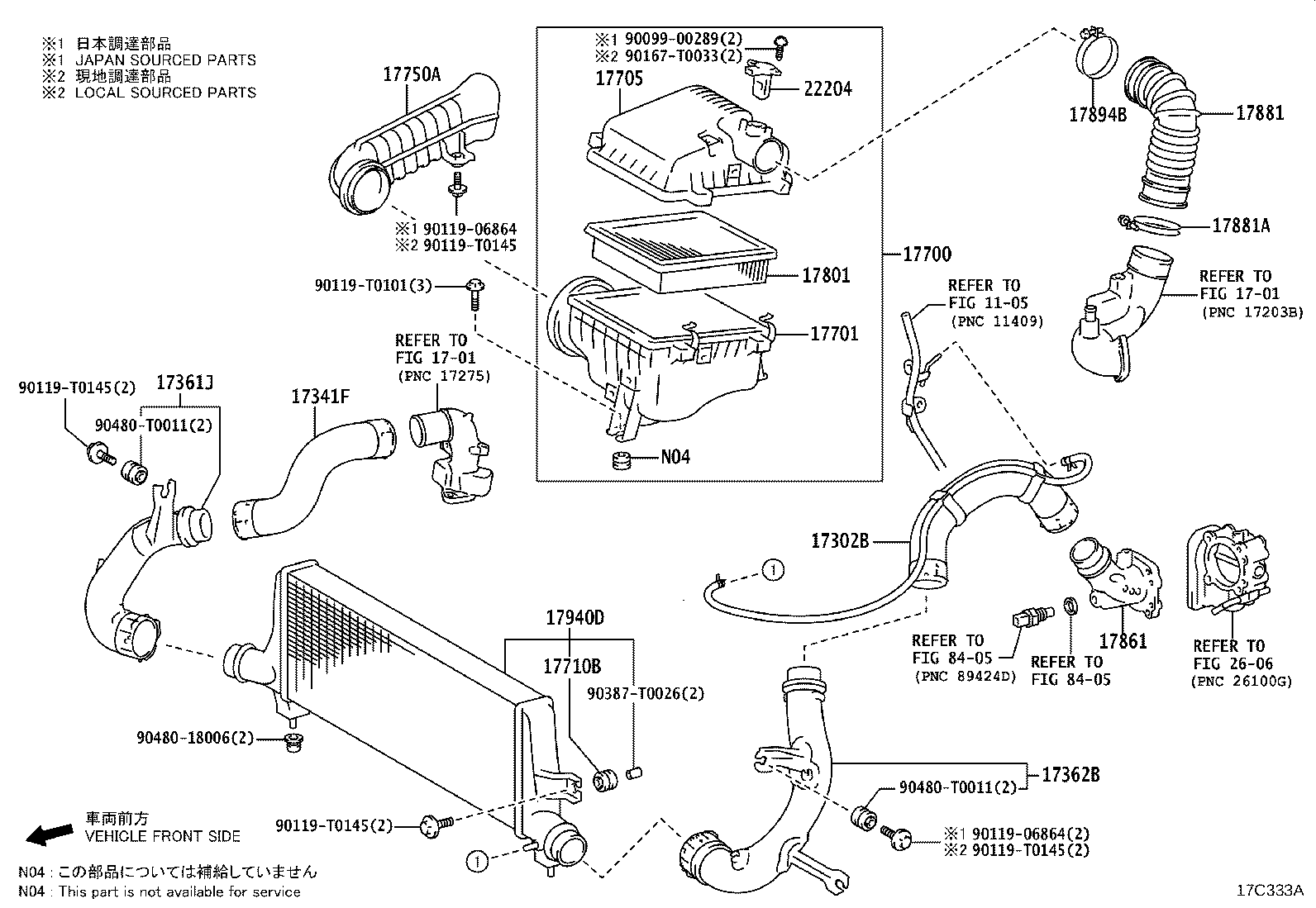 Toyota 17881-0C111 HOSE, AIR CLEANER, NO.1