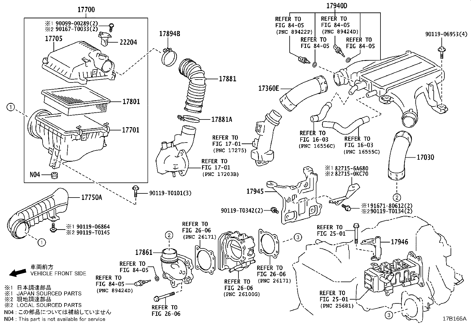 17861-08010 CONNECTOR, INTAKE AIR product image