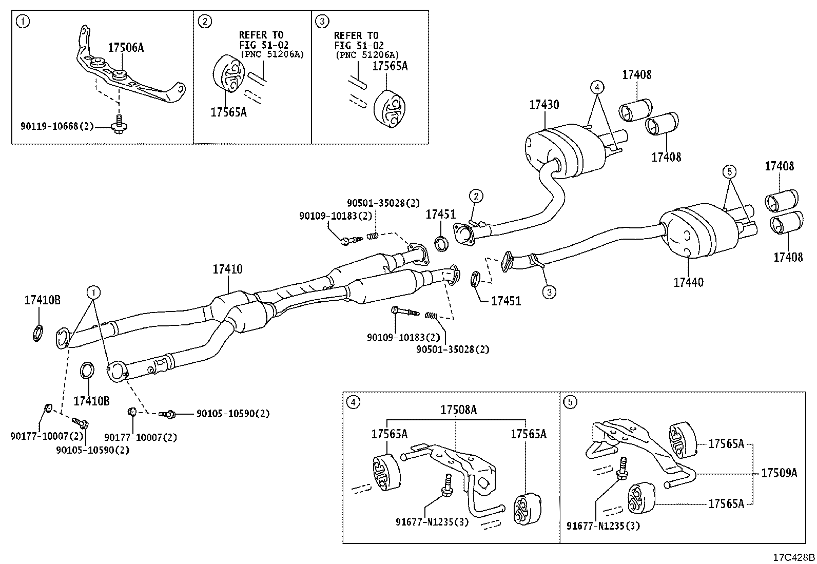 17440-38150 PIPE, EXHAUST TAIL, LH product image