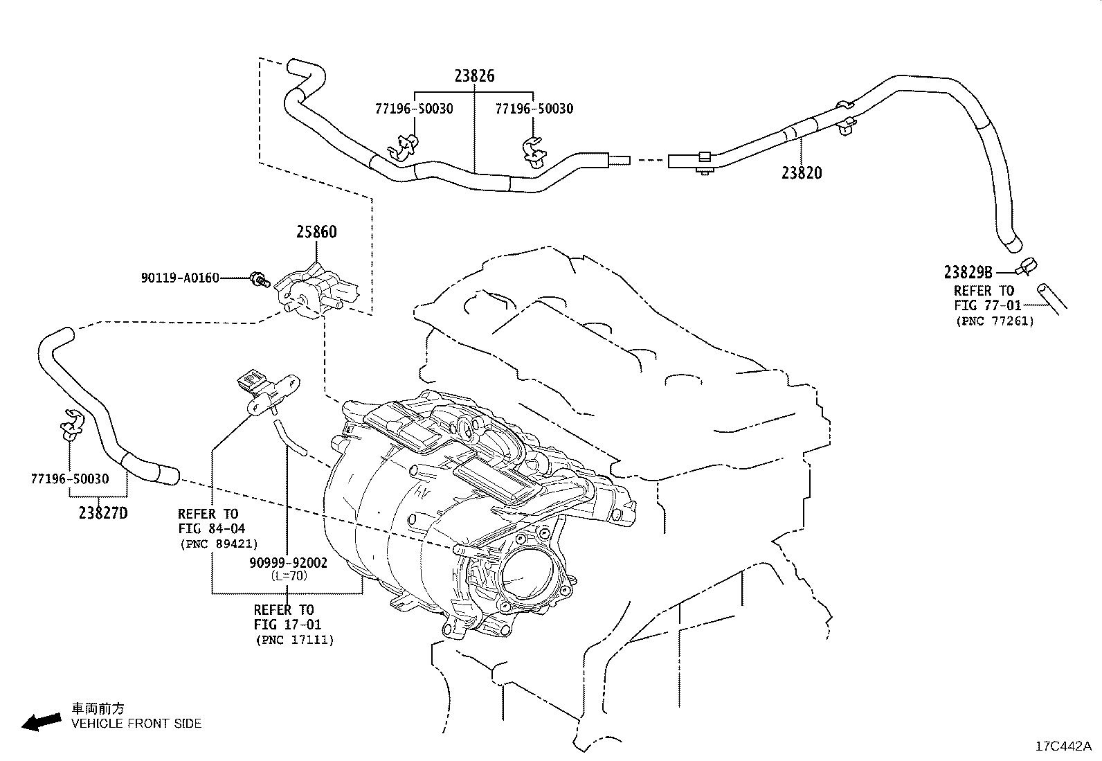 Toyota 23820-F0380 HOSE ASSY, FUEL VAPOR FEED