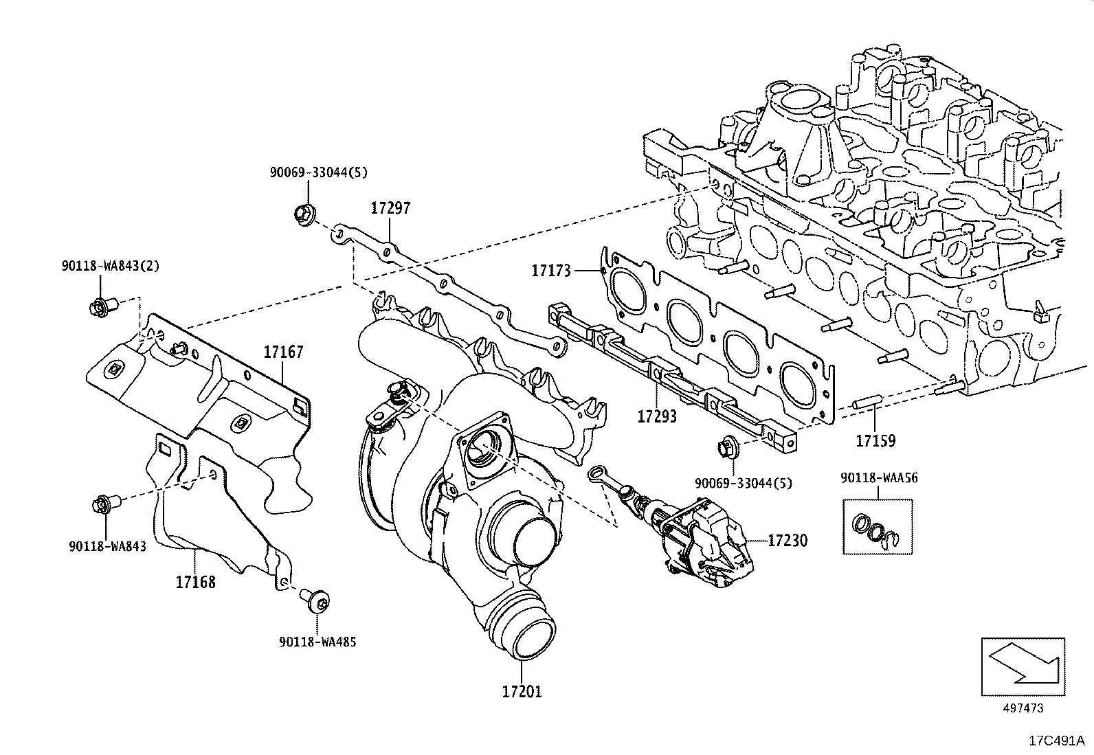Toyota 17167-WAA07 INSULATOR, EXHAUST MANIFOLD HEAT, NO.2