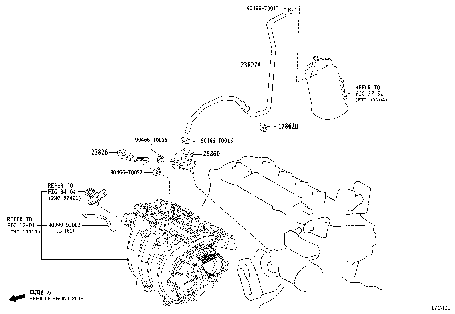 23826-VT040 HOSE, FUEL VAPOR FEED, NO.1 product image