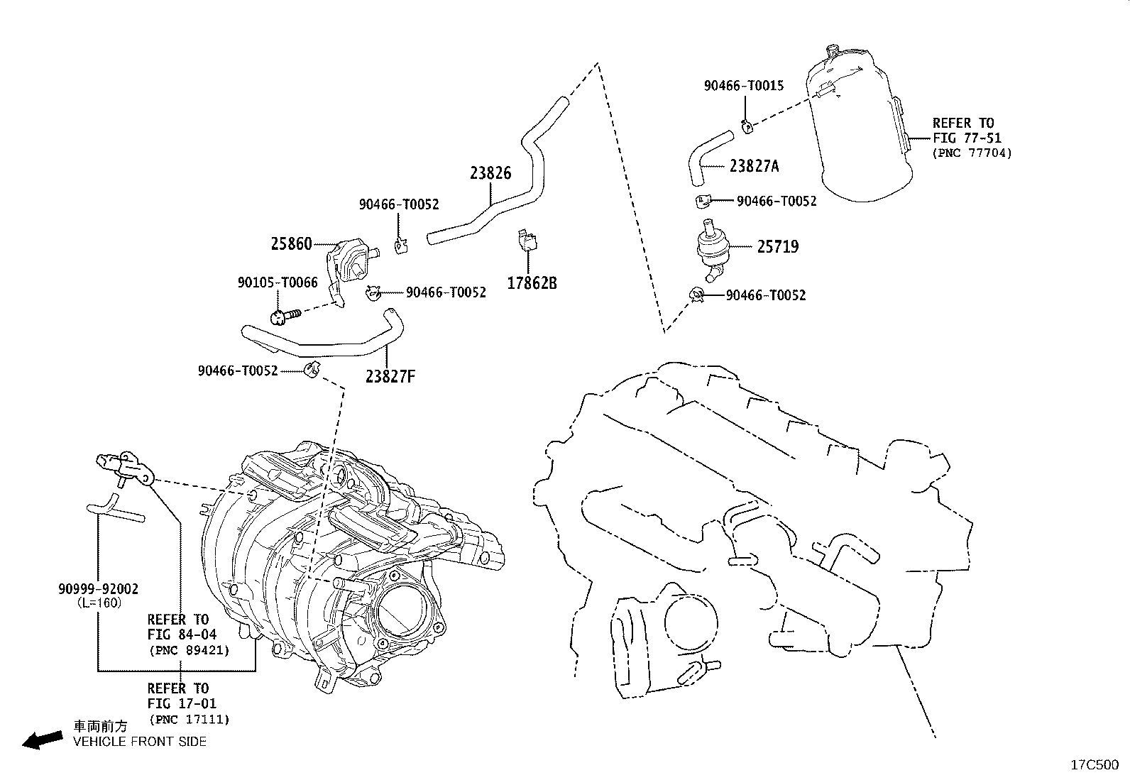 23826-VT040 HOSE, FUEL VAPOR FEED, NO.1 product image