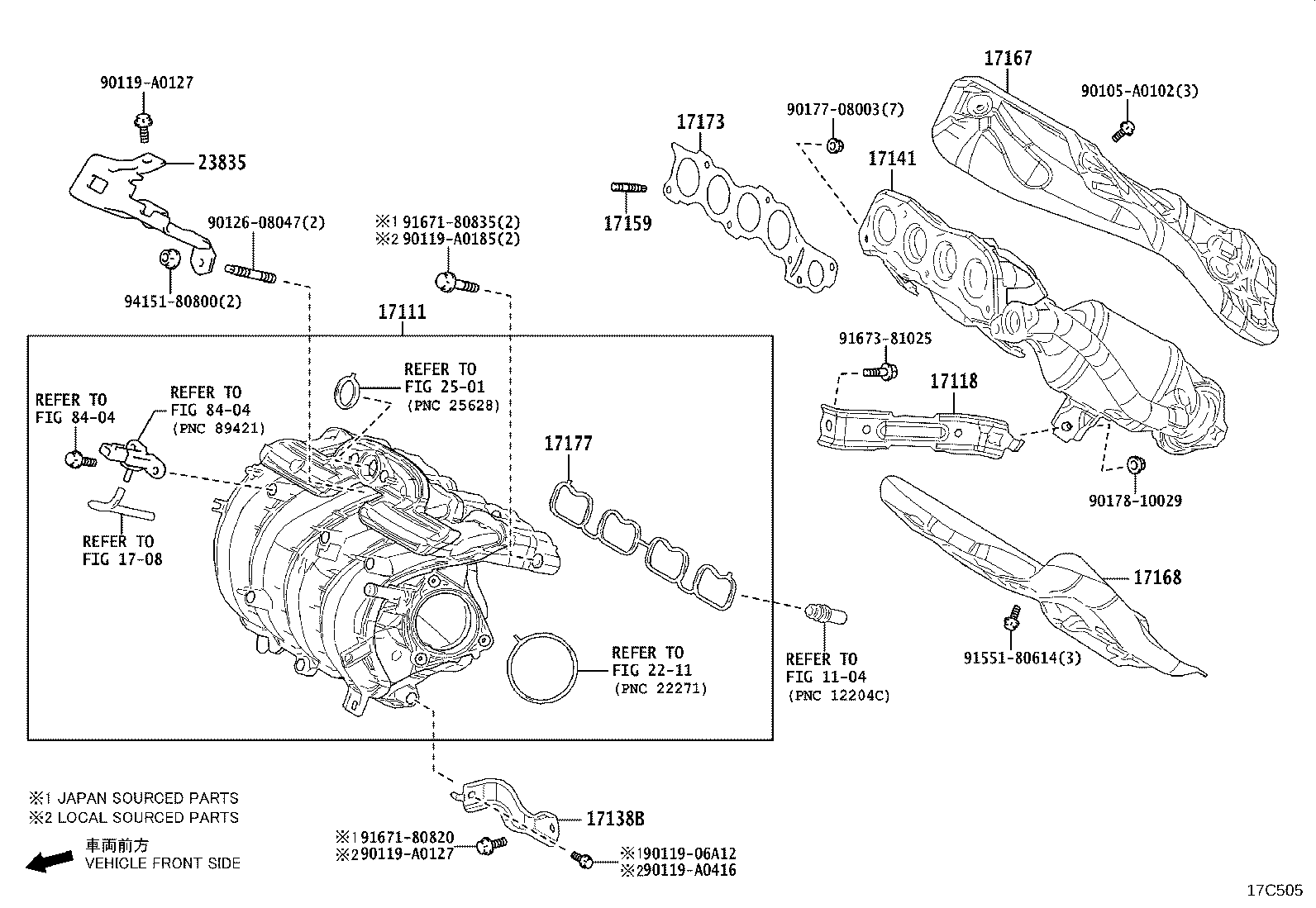 17141-24220 MANIFOLD, EXHAUST product image
