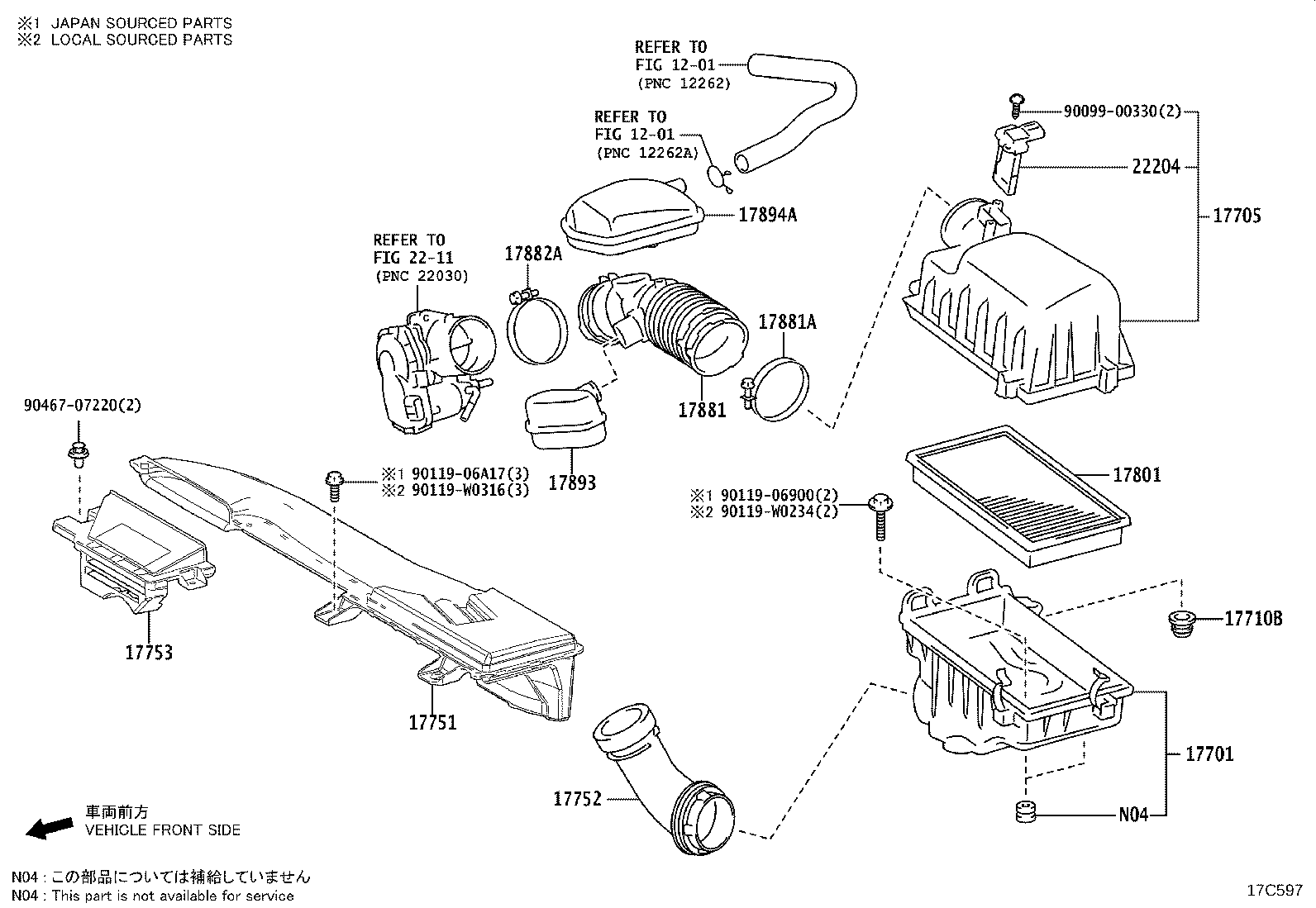 17701-24440 CASE SUB-ASSY, AIR CLEANER product image