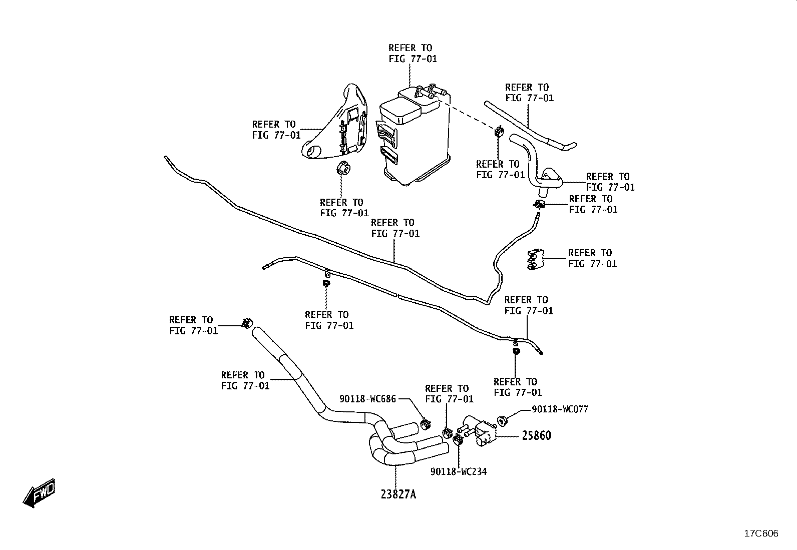 23827-WC013 HOSE, FUEL VAPOR FEED, NO.2 product image