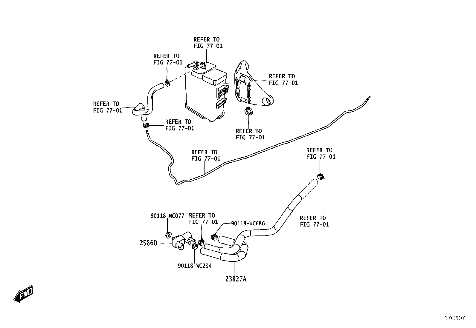 23827-WC013 HOSE, FUEL VAPOR FEED, NO.2 product image