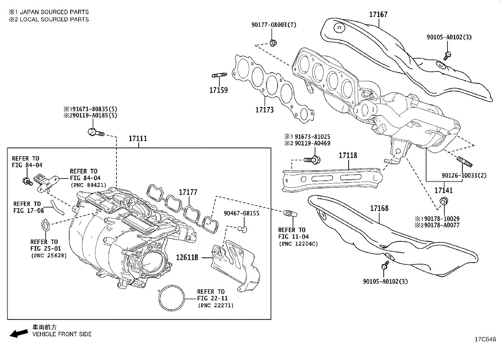17150-0P430 MANIFOLD ASSY, EXHAUST, LH product image