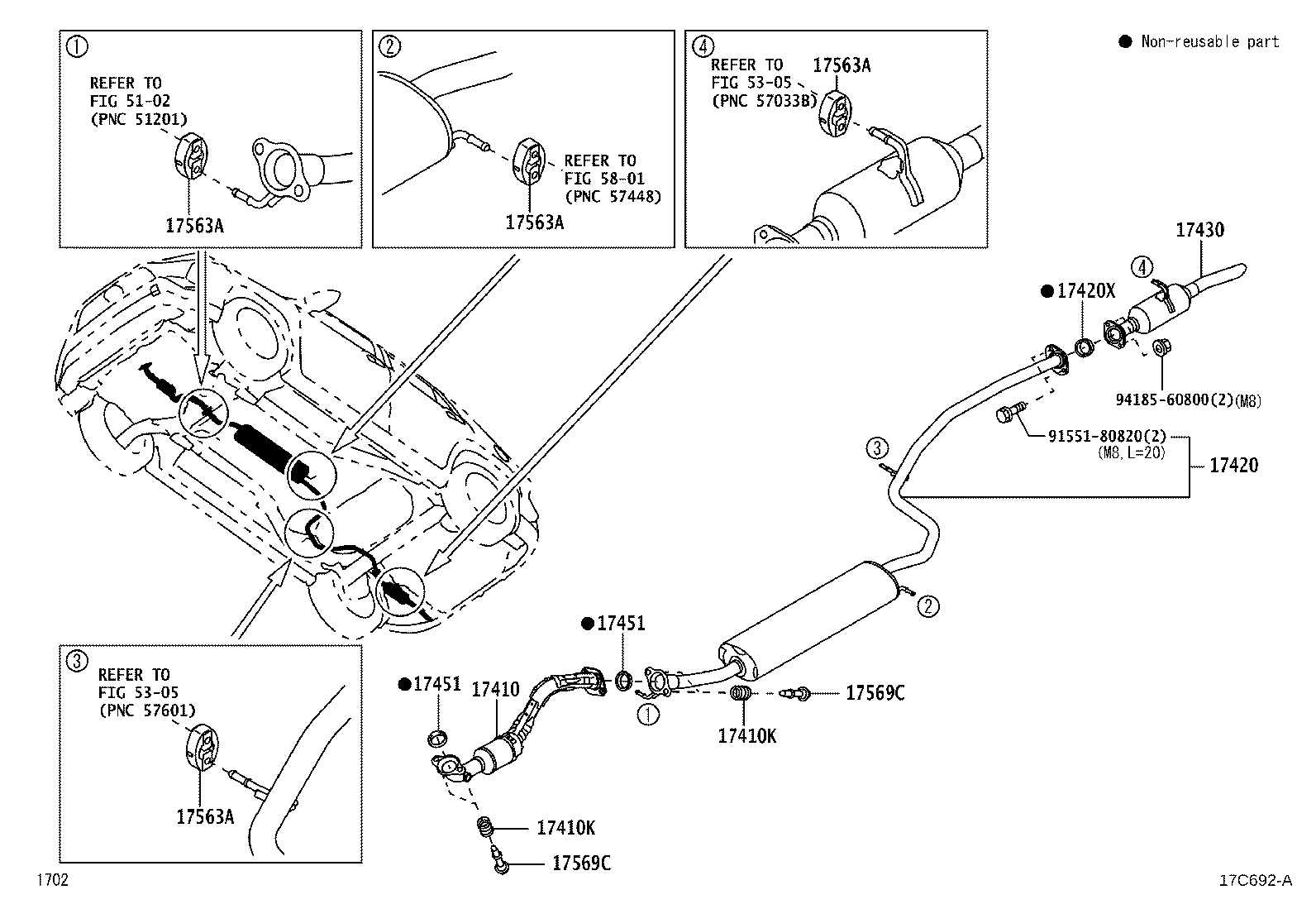 17420-BZ040 PIPE ASSY, EXHAUST, CENTER product image