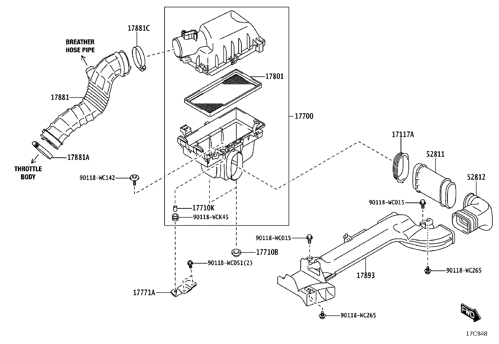 17893-WC001 RESONATOR, INTAKE AIR product image