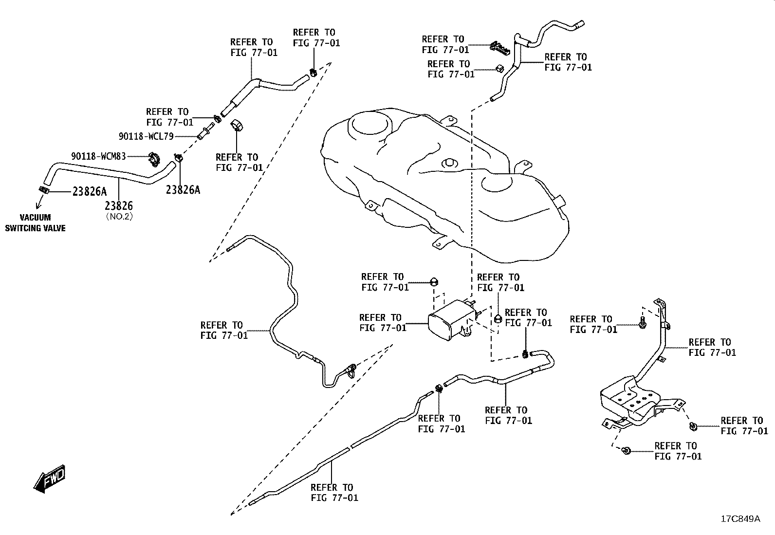 23826-WC016 HOSE, FUEL VAPOR FEED, NO.1 product image
