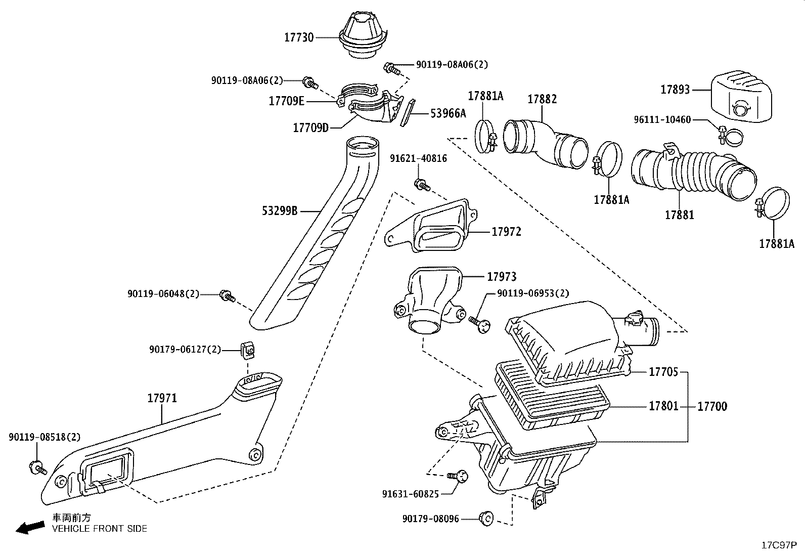 17705-31450 CAP SUB-ASSY, AIR CLEANER product image