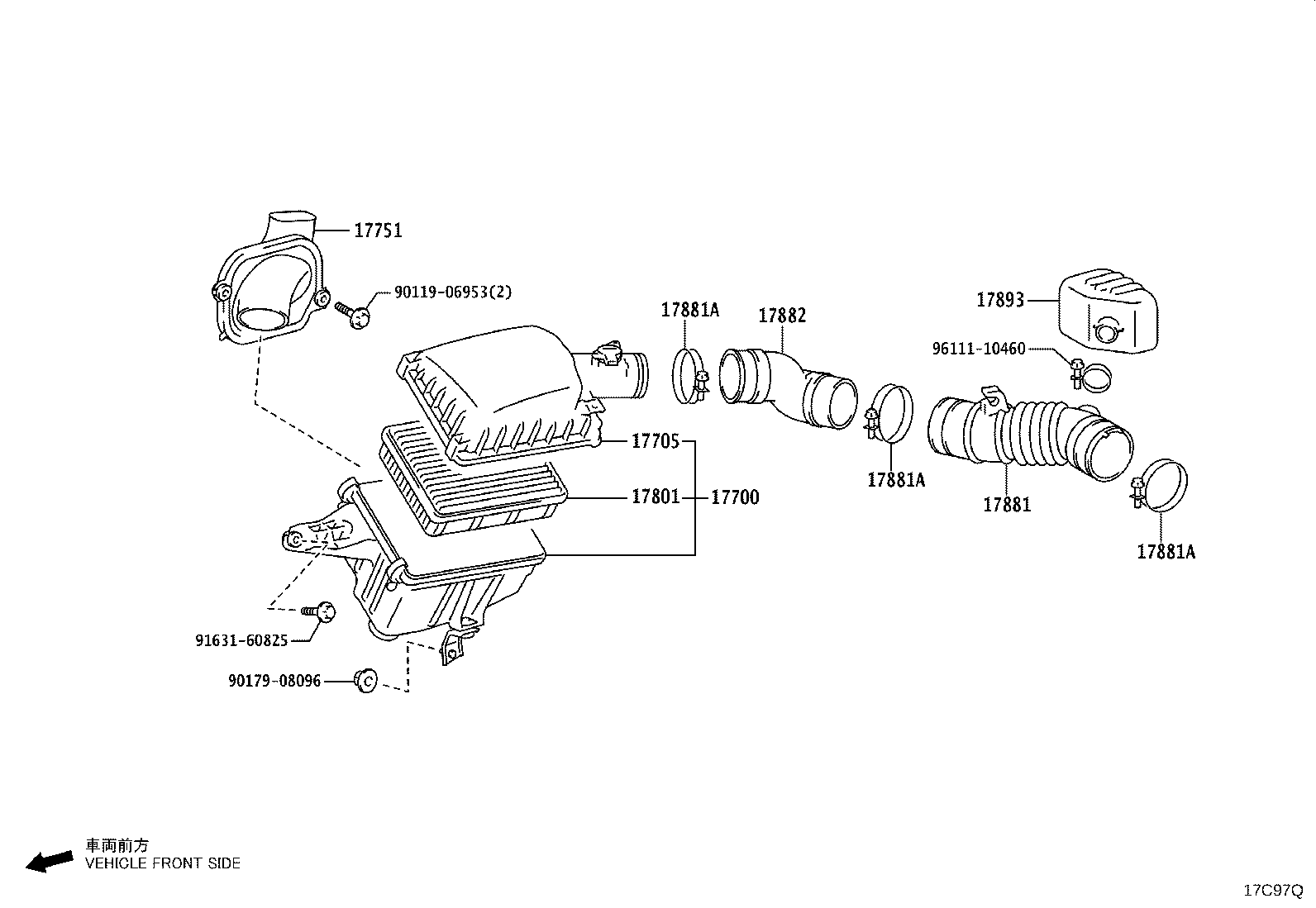 17705-31450 CAP SUB-ASSY, AIR CLEANER product image
