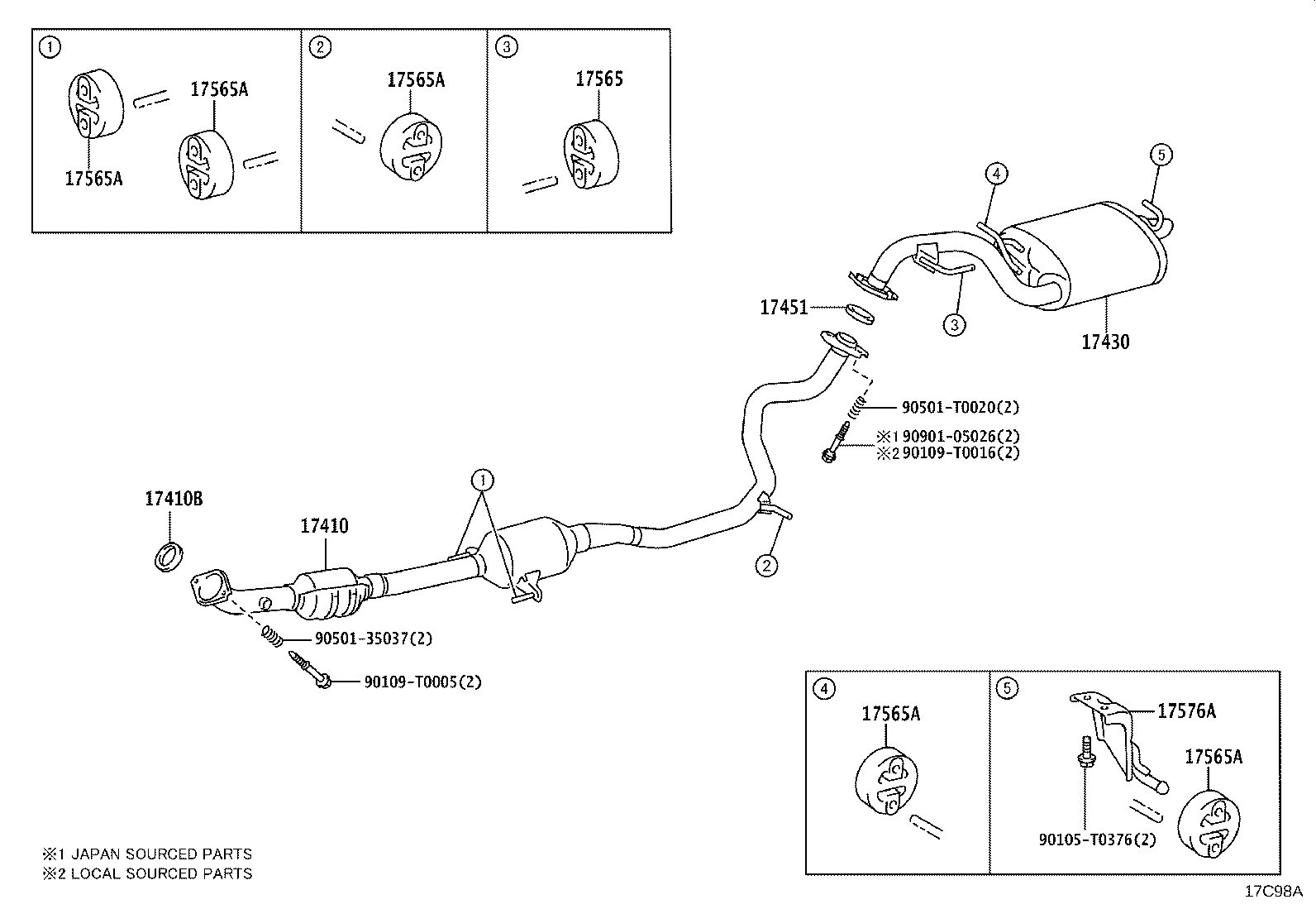 17430-0T840 PIPE ASSY, EXHAUST, TAIL product image