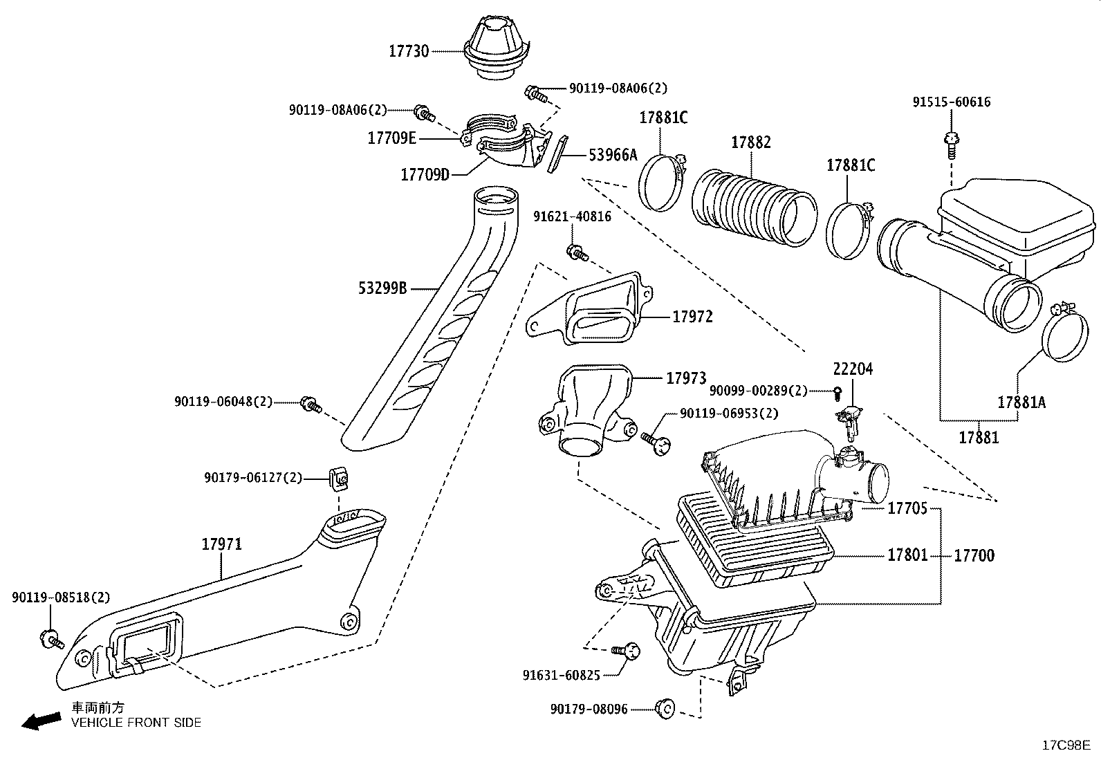 17705-31450 CAP SUB-ASSY, AIR CLEANER product image