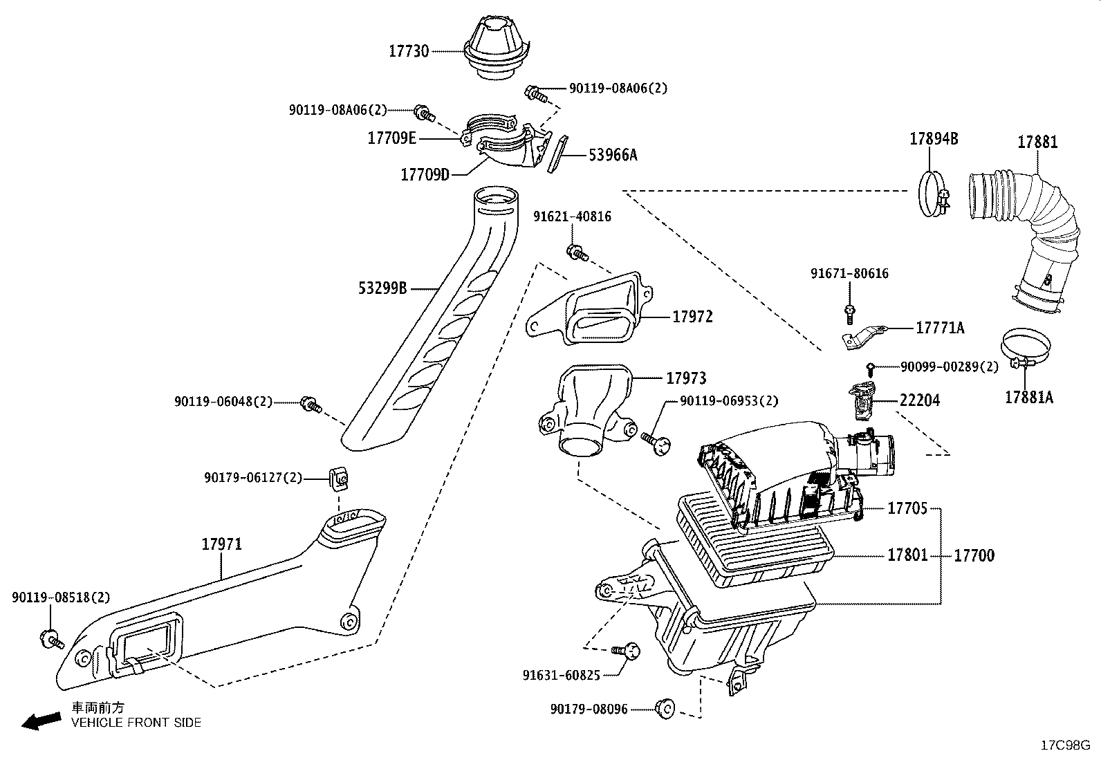 17705-31450 CAP SUB-ASSY, AIR CLEANER product image