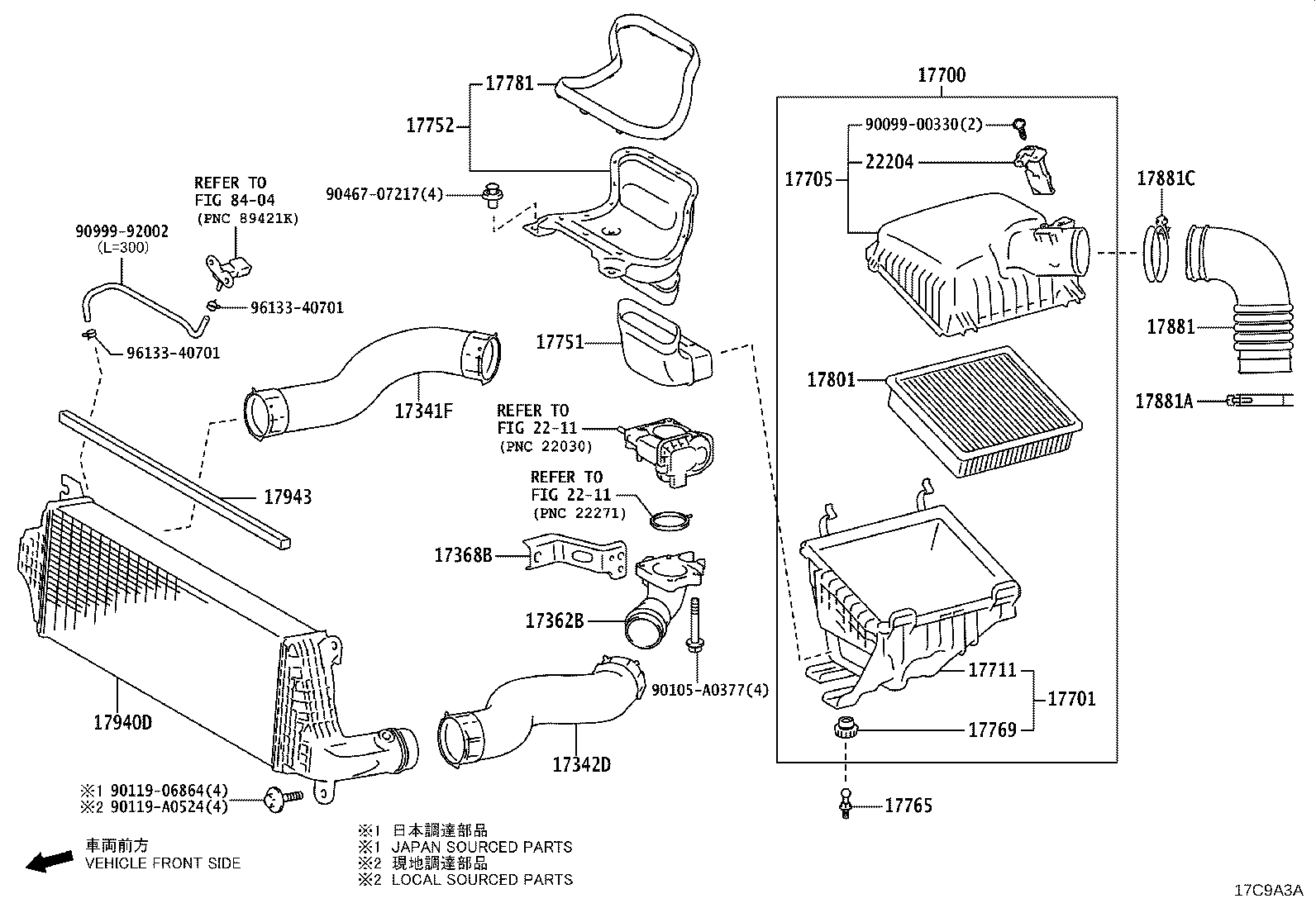 Toyota 17700-YY050 CLEANER ASSY, AIR