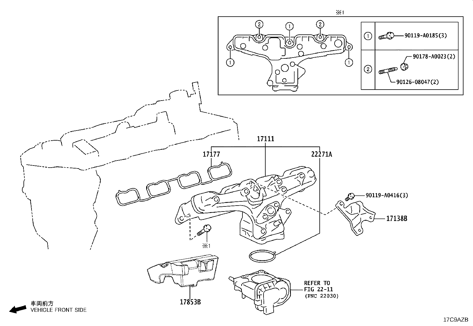 Toyota 17271-F0030 INSULATOR, TURBO, NO.1
