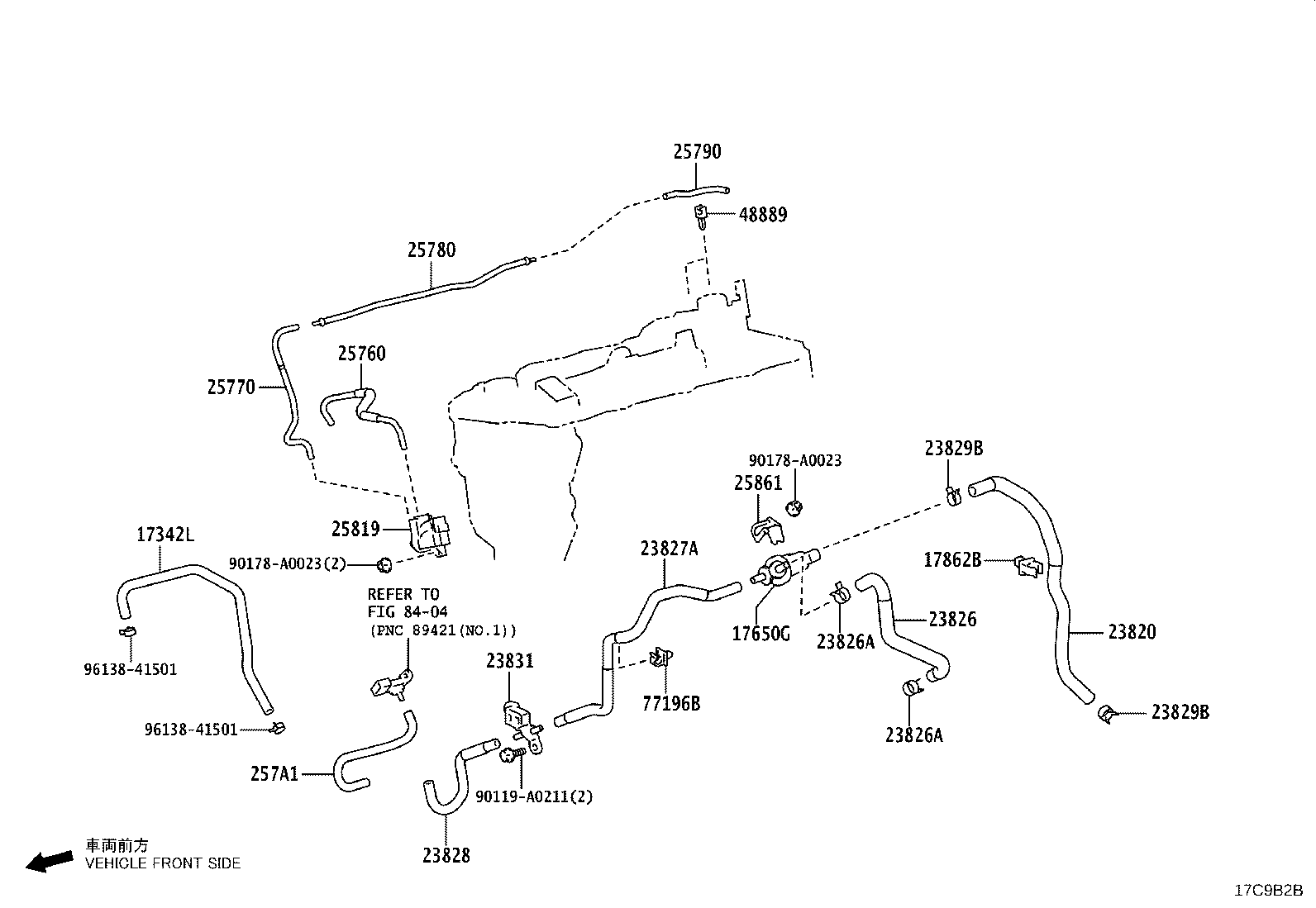 Toyota 25706-F0050 PIPE SUB-ASSY, VACUUM TRANSMITTING, NO.1