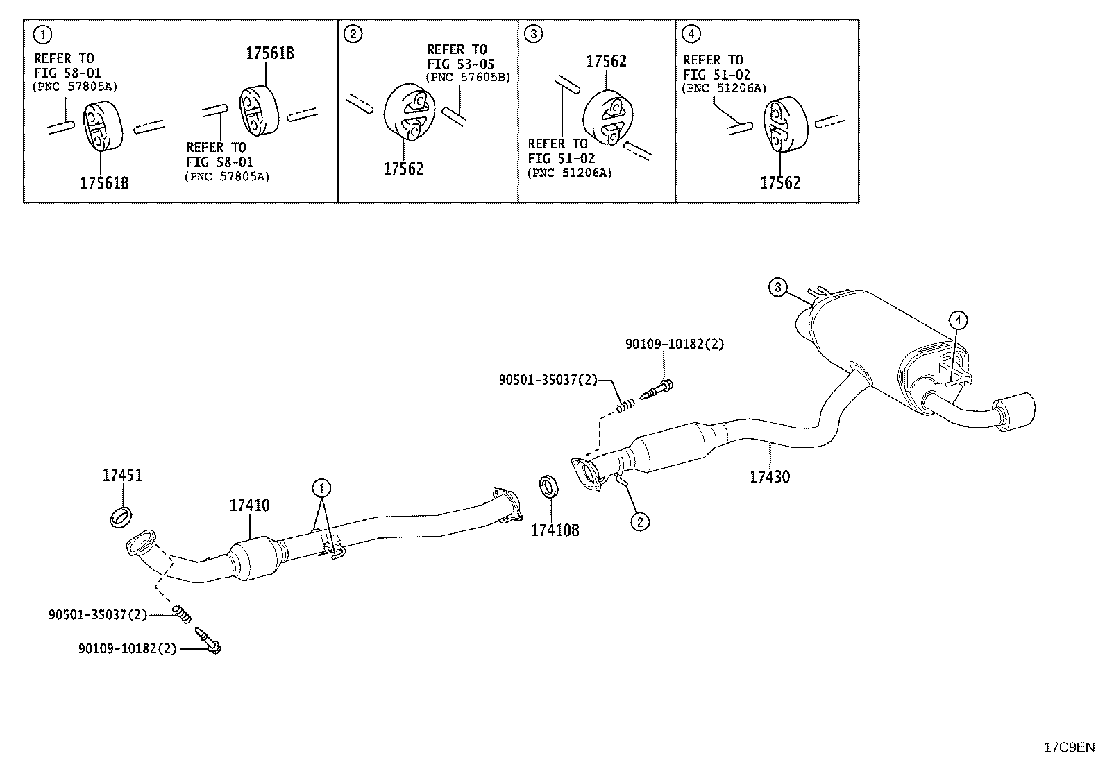 17410-15280 PIPE ASSY, EXHAUST, FRONT product image